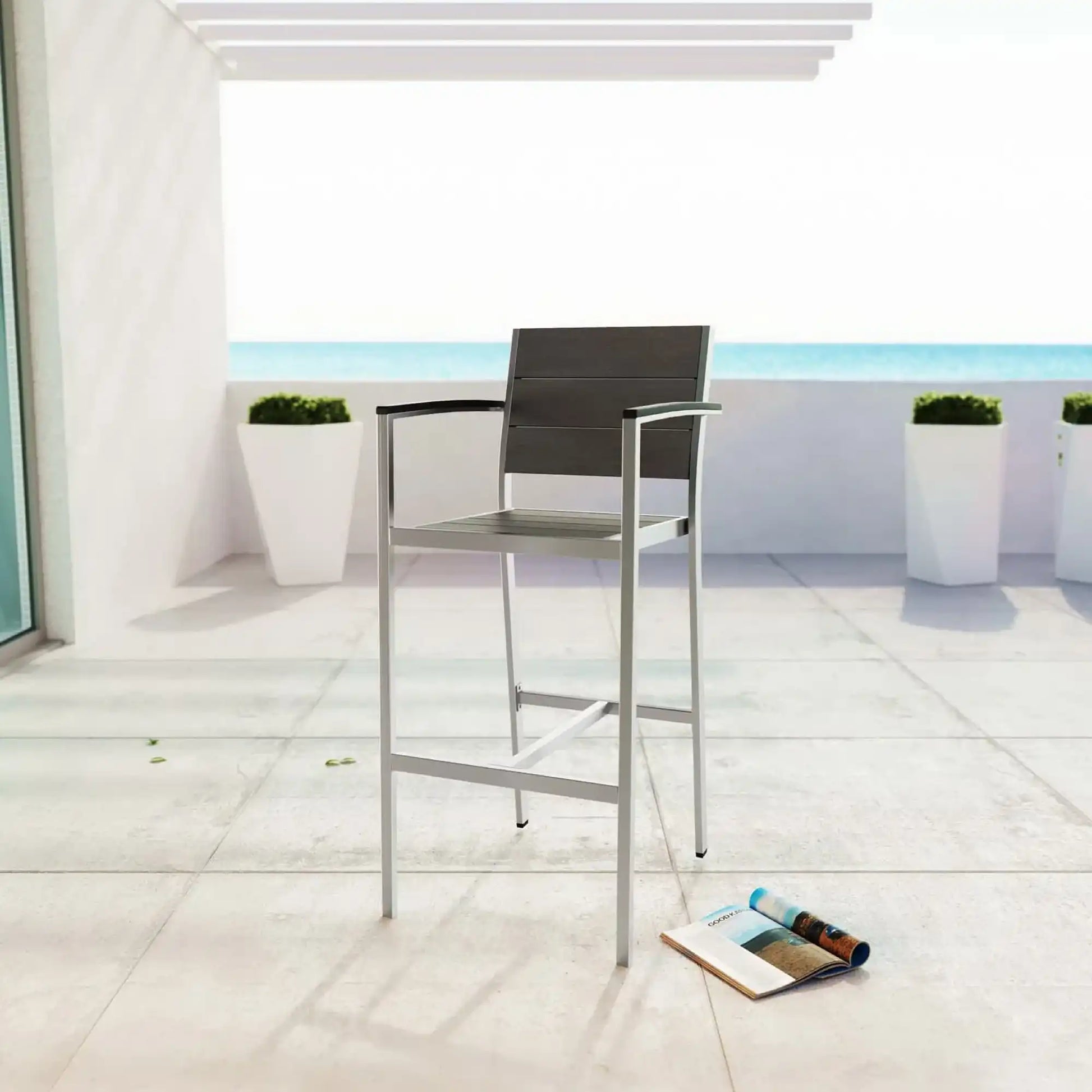Shore Outdoor Patio Aluminum Bar Stool by Modway - Best Buy Furniture
