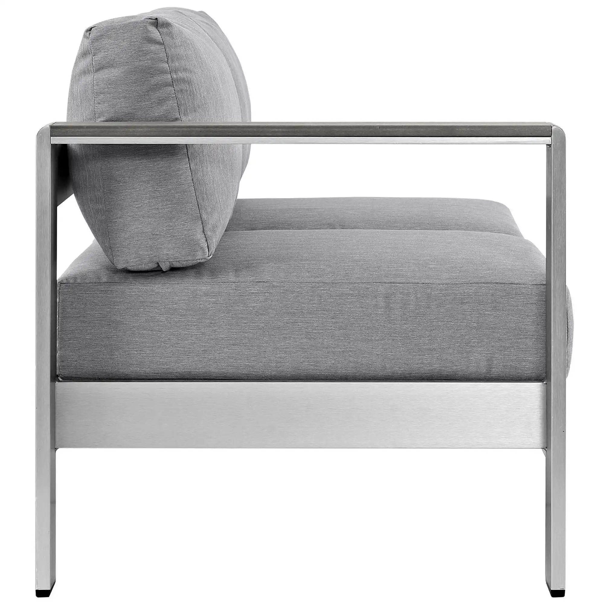Shore Left-Arm Corner Sectional Outdoor Patio Aluminum Loveseat by Modway - Best Buy Furniture