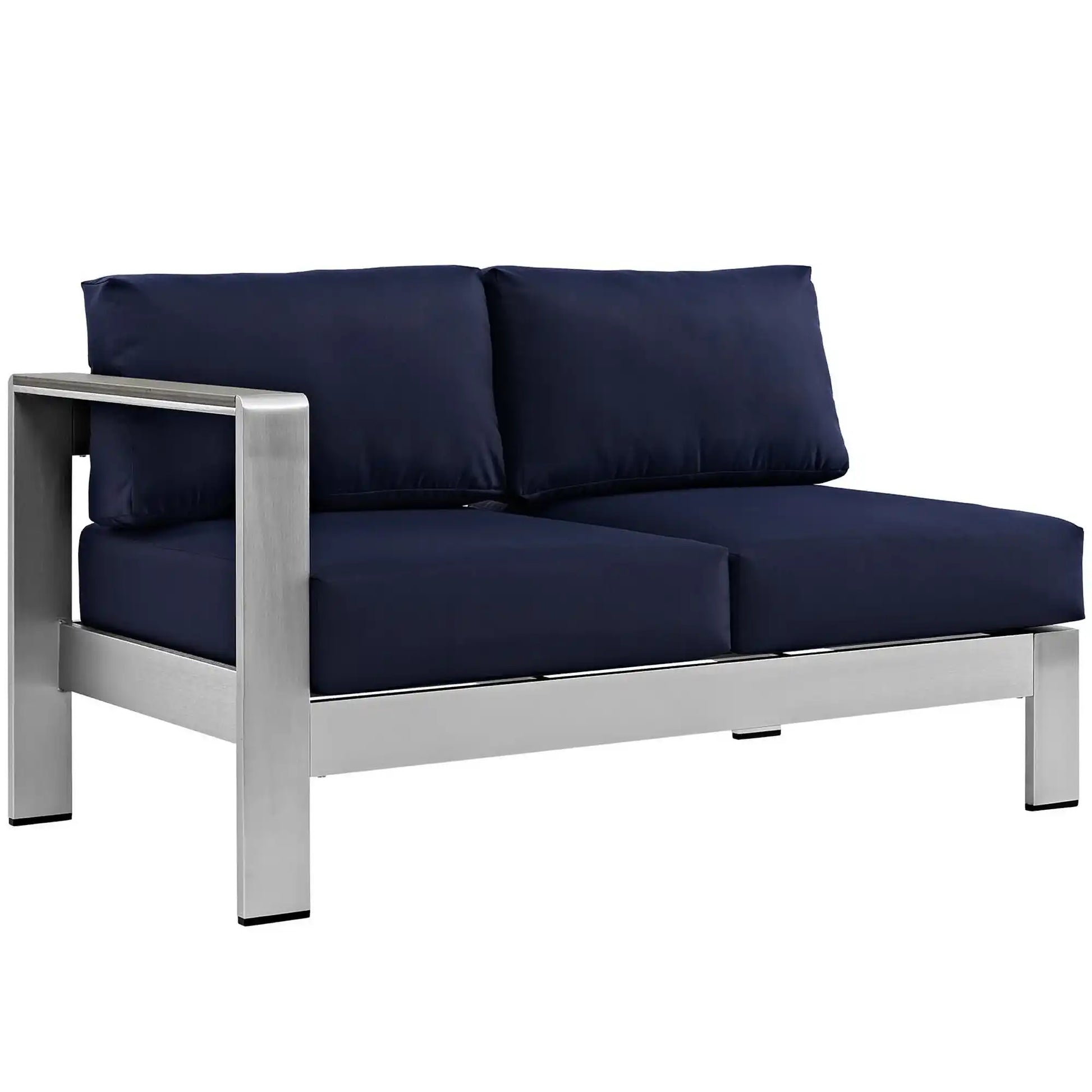 Shore Left-Arm Corner Sectional Outdoor Patio Aluminum Loveseat by Modway - Best Buy Furniture