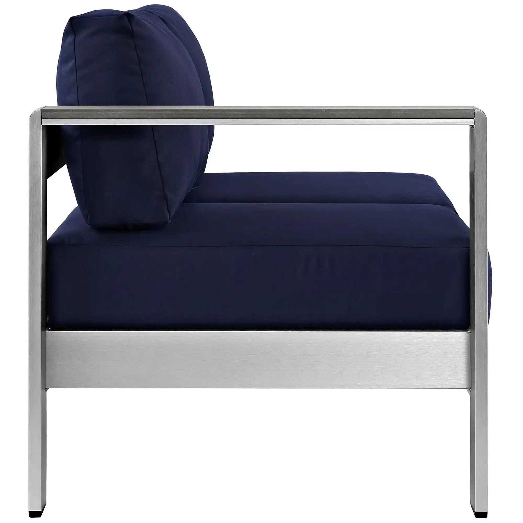 Shore Left-Arm Corner Sectional Outdoor Patio Aluminum Loveseat by Modway - Best Buy Furniture