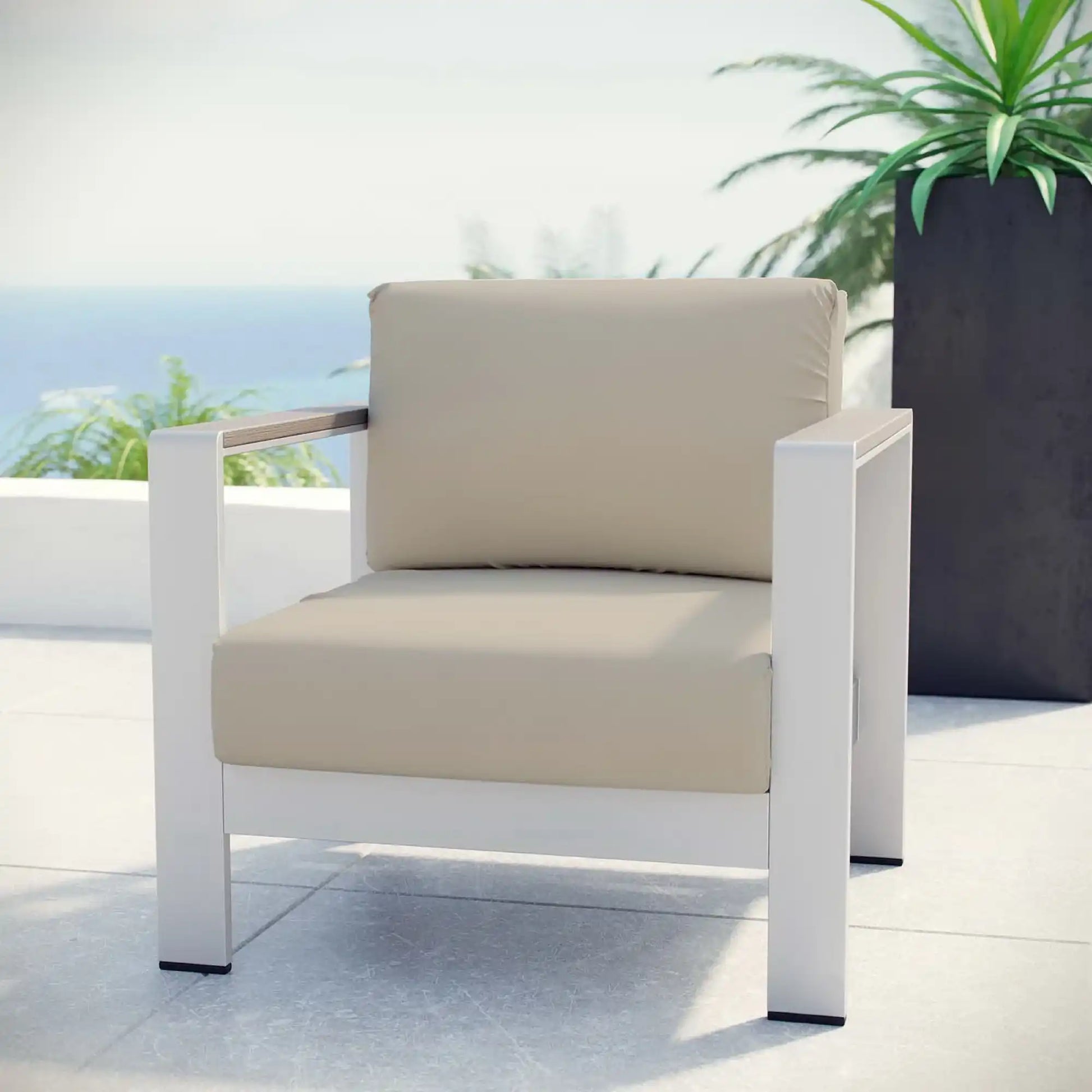 Shore Outdoor Patio Aluminum Armchair by Modway - Best Buy Furniture