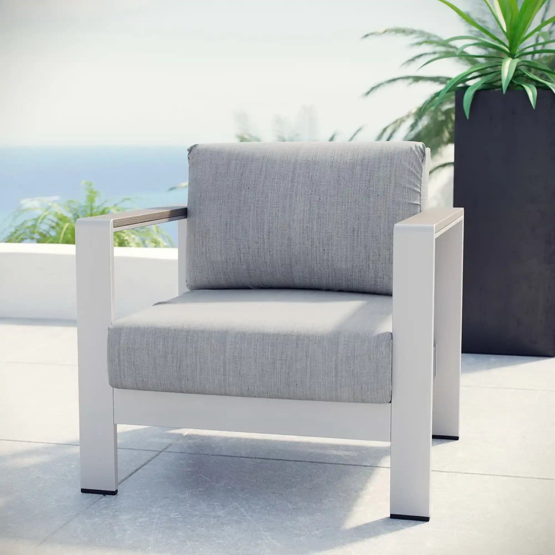 Shore Outdoor Patio Aluminum Armchair by Modway - Best Buy Furniture