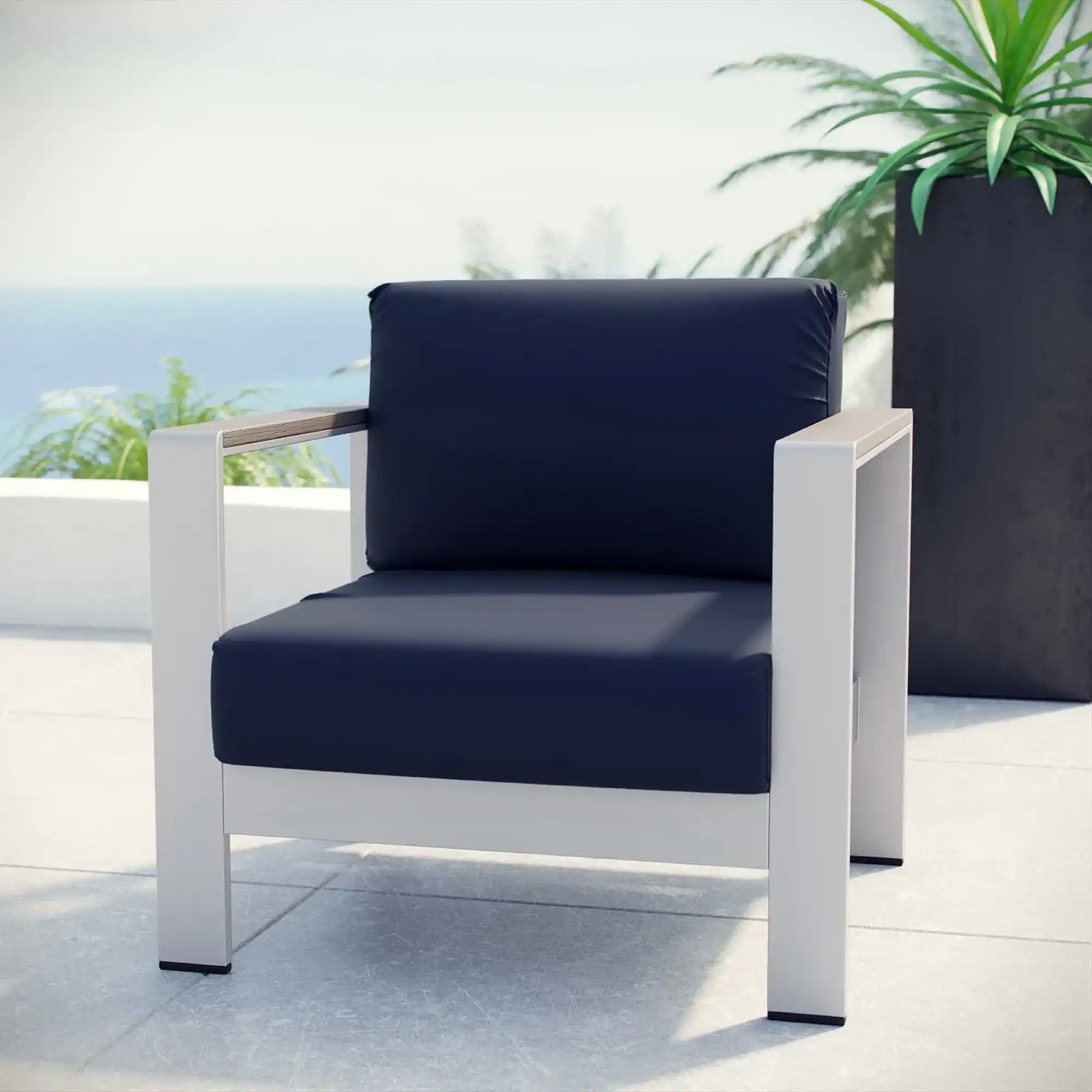 Shore Outdoor Patio Aluminum Armchair by Modway - Best Buy Furniture