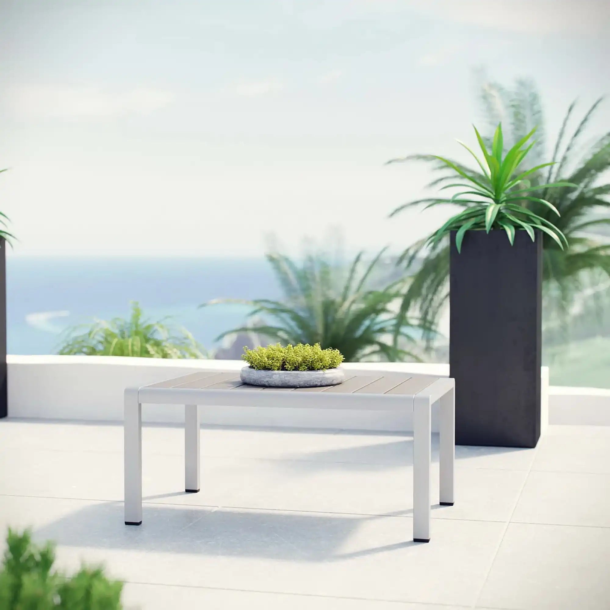 Shore Outdoor Patio Aluminum Coffee Table by Modway - Best Buy Furniture