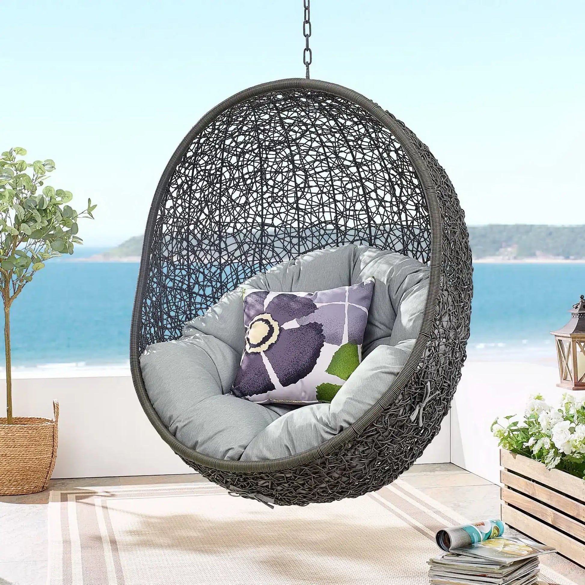 Hide Outdoor Patio Swing Chair With Stand by Modway - Best Buy Furniture