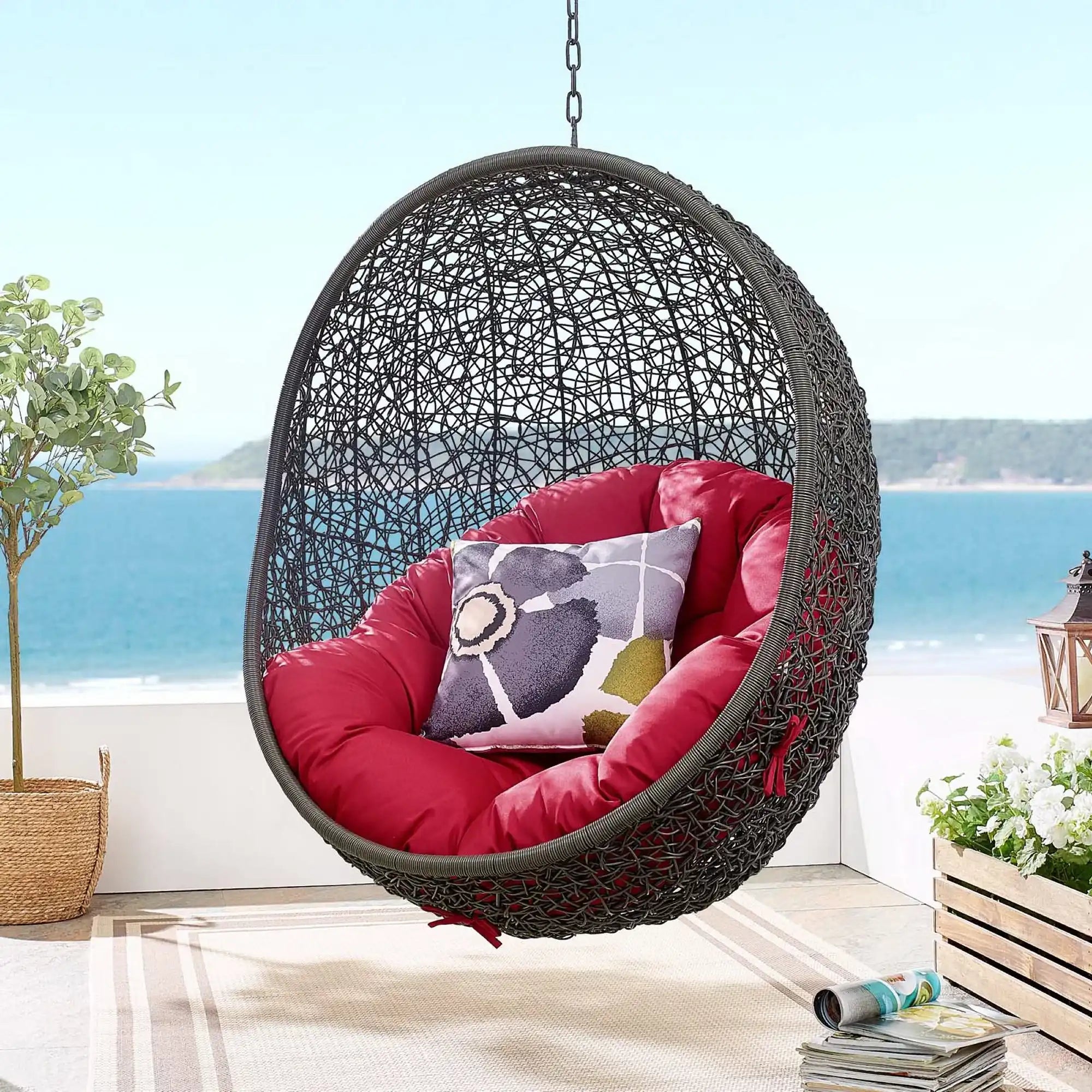 Hide Outdoor Patio Swing Chair With Stand by Modway - Best Buy Furniture