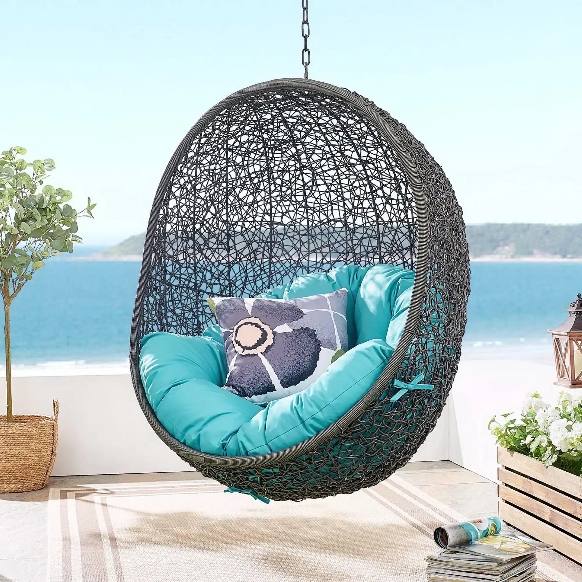 Hide Outdoor Patio Swing Chair With Stand by Modway - Best Buy Furniture