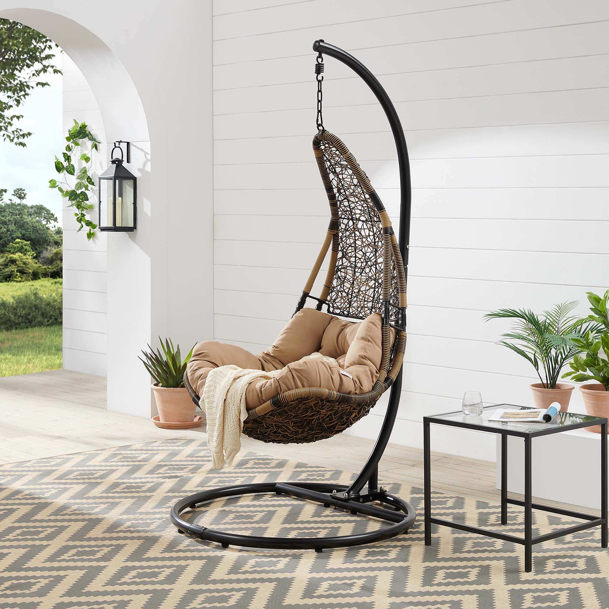 Abate Wicker Rattan Outdoor Patio Swing Chair by Modway - Best Buy Furniture