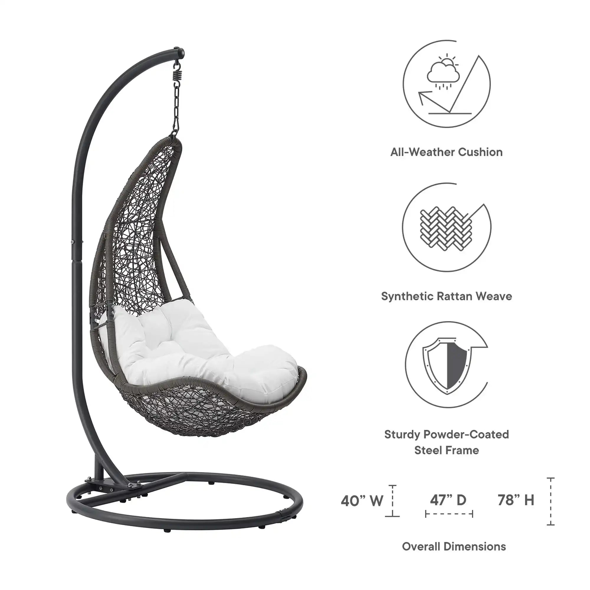 Abate Wicker Rattan Outdoor Patio Swing Chair by Modway - Best Buy Furniture