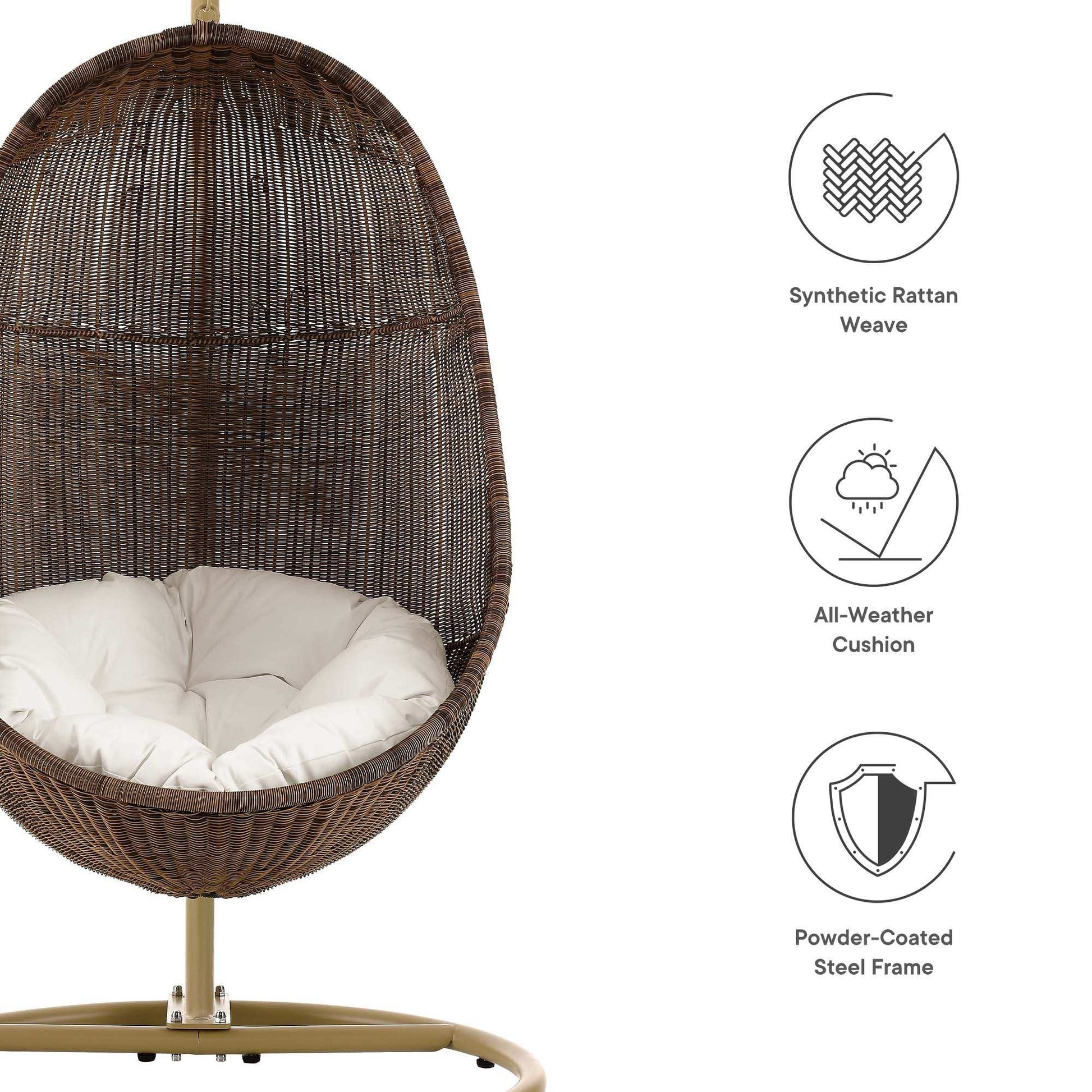 Bean Outdoor Patio Wood Swing Chair With Stand by Modway - Best Buy Furniture