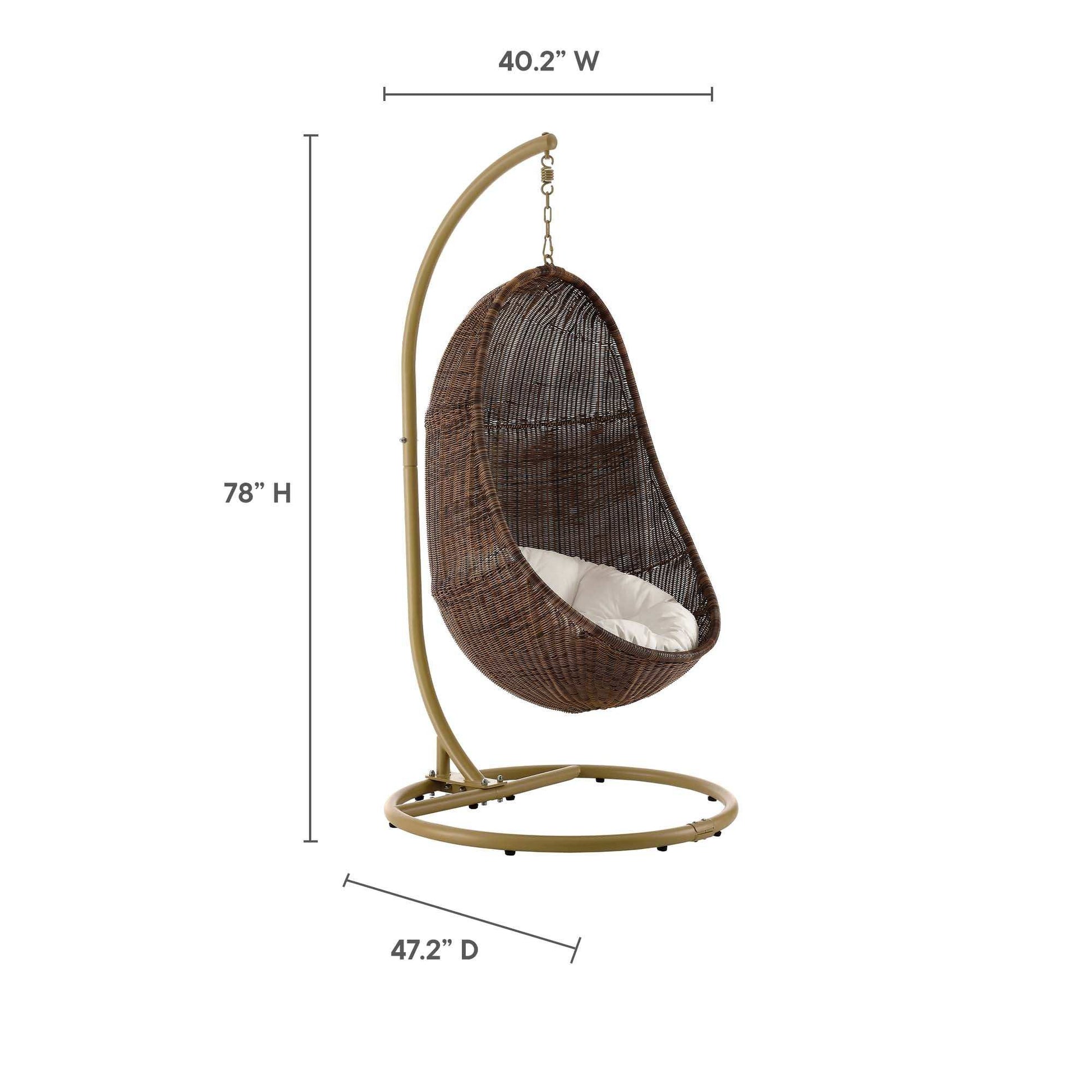 Bean Outdoor Patio Wood Swing Chair With Stand by Modway - Best Buy Furniture