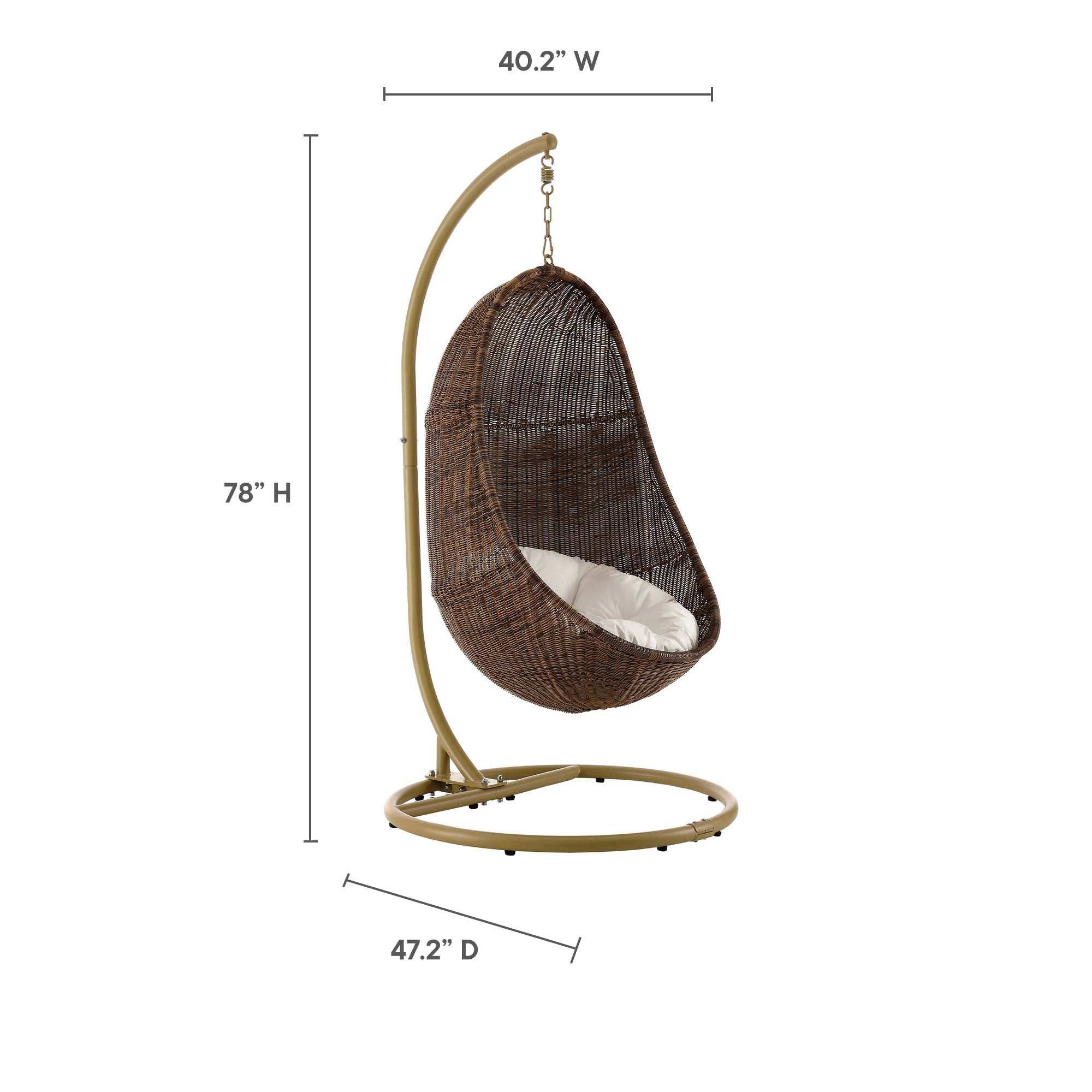 Bean Outdoor Patio Wood Swing Chair With Stand by Modway - Best Buy Furniture