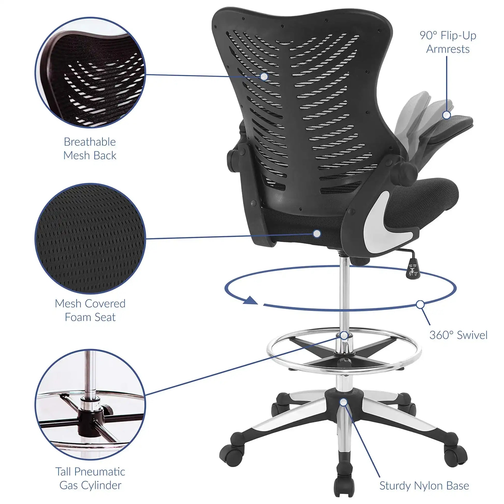 Charge Drafting Chair by Modway - Best Buy Furniture