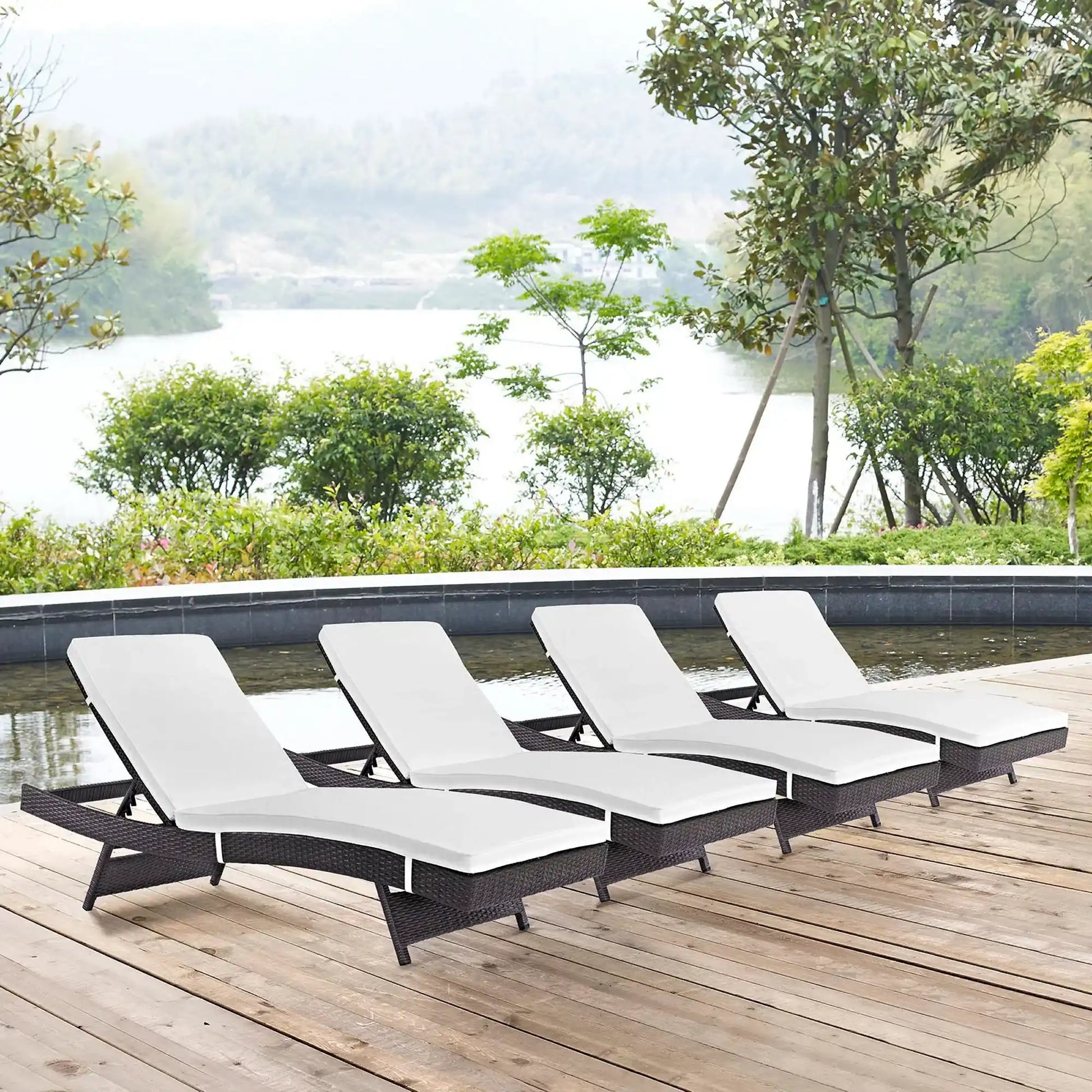 Convene Outdoor Patio Chaise Set of 4 by Modway - Best Buy Furniture
