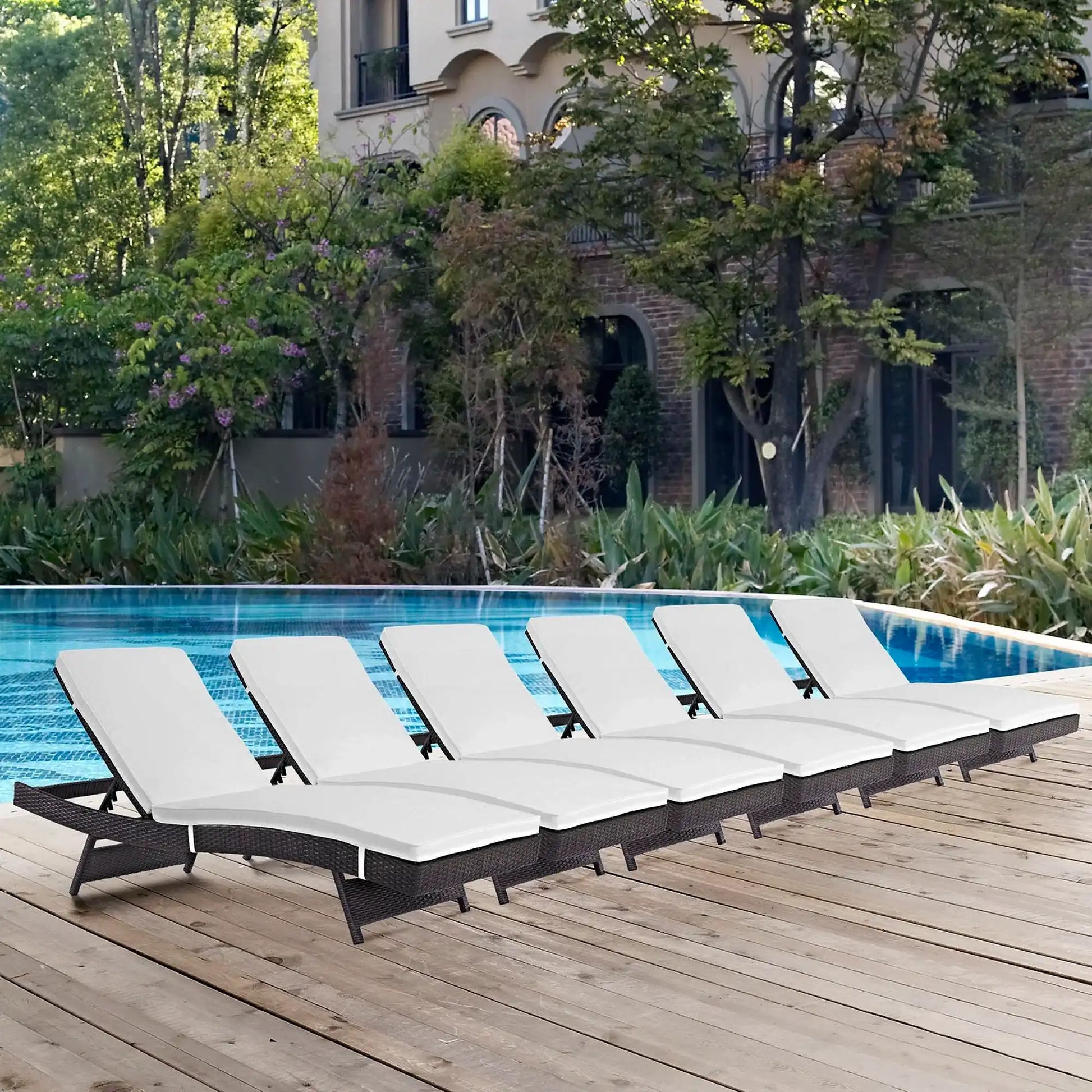 Convene Outdoor Patio Chaise Set of 6 by Modway - Best Buy Furniture