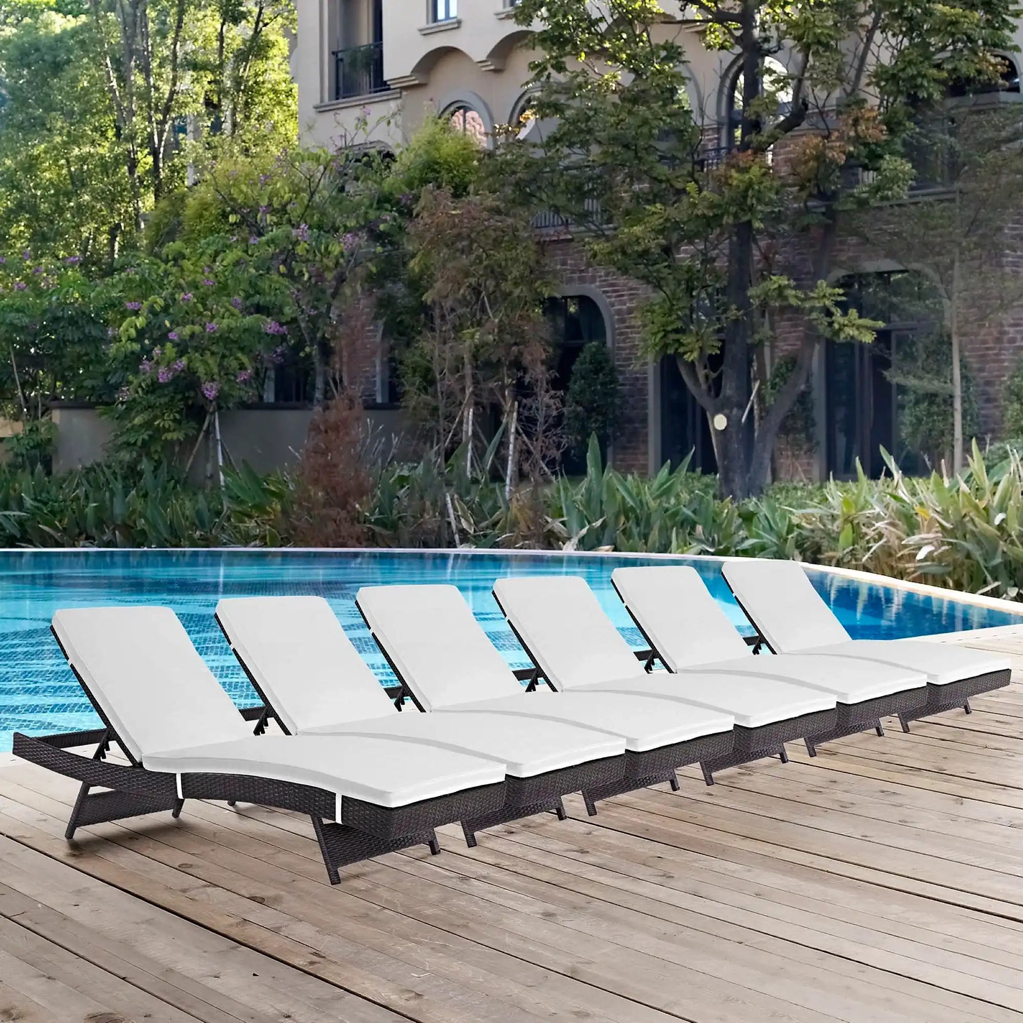 Convene Outdoor Patio Chaise Set of 6 by Modway - Best Buy Furniture