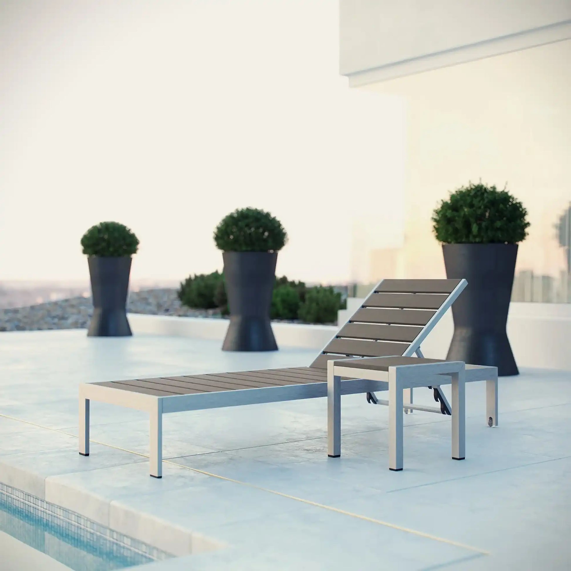 Shore 2 Piece Outdoor Patio Aluminum Set by Modway - Best Buy Furniture
