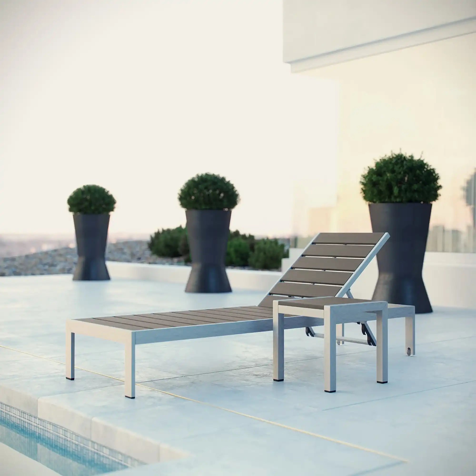Shore 2 Piece Outdoor Patio Aluminum Set by Modway - Best Buy Furniture