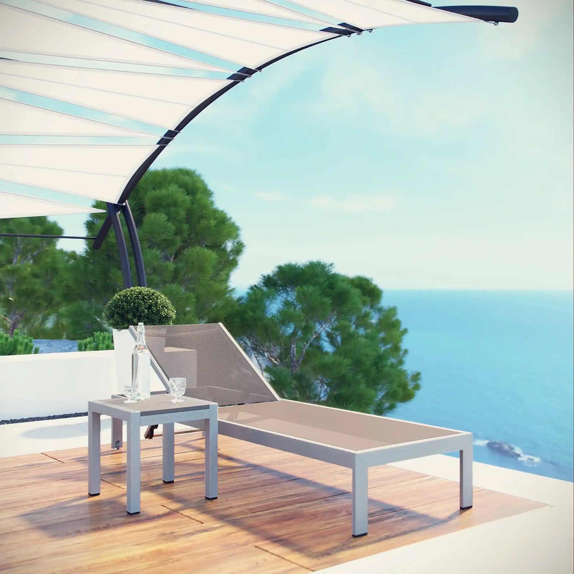 Shore 2 Piece Outdoor Patio Aluminum Set by Modway - Best Buy Furniture
