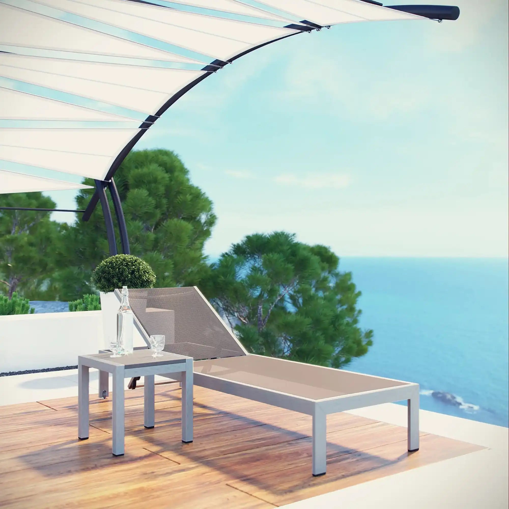 Shore 2 Piece Outdoor Patio Aluminum Set by Modway - Best Buy Furniture