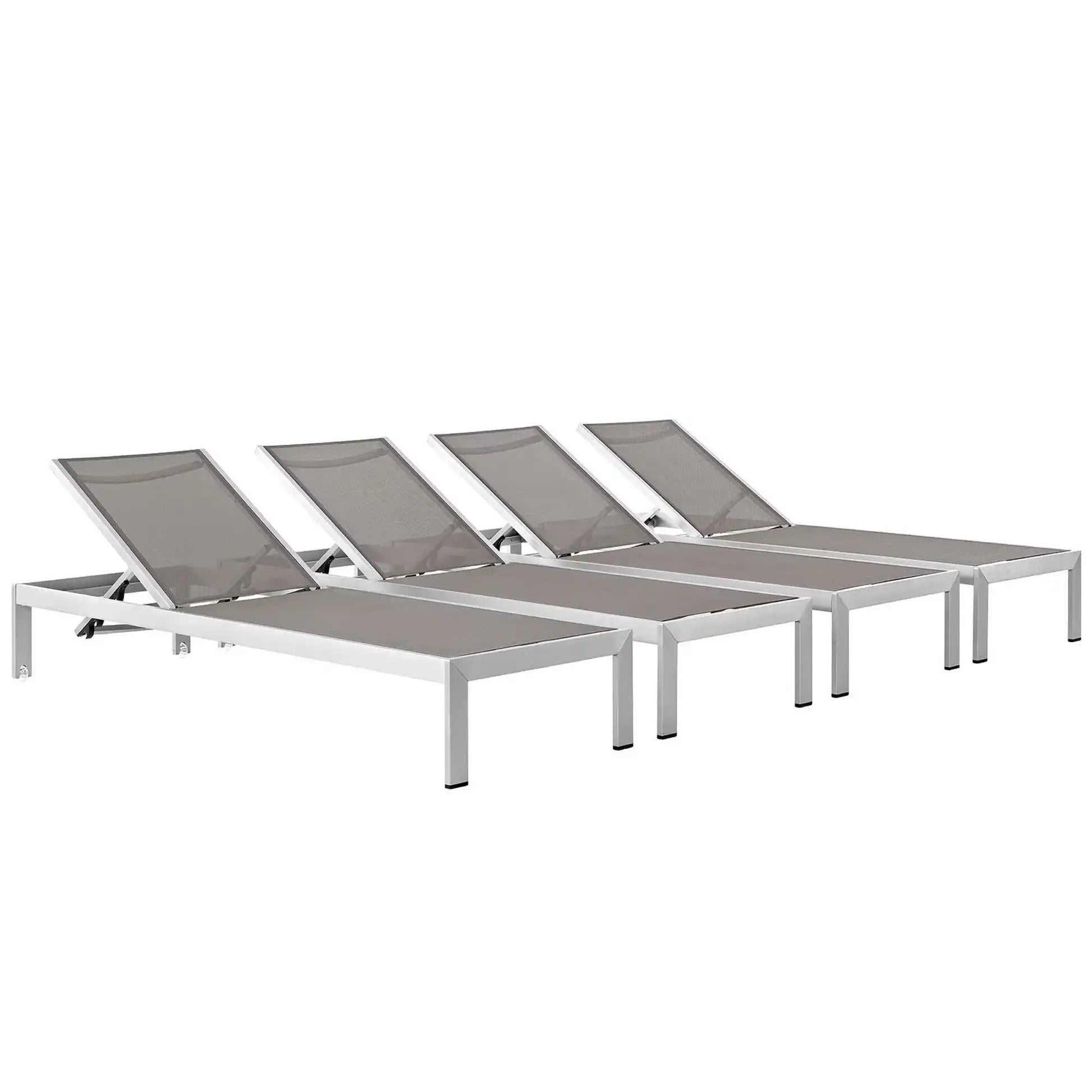 Shore Outdoor Patio Aluminum Chaise Set of 4 by Modway - Best Buy Furniture
