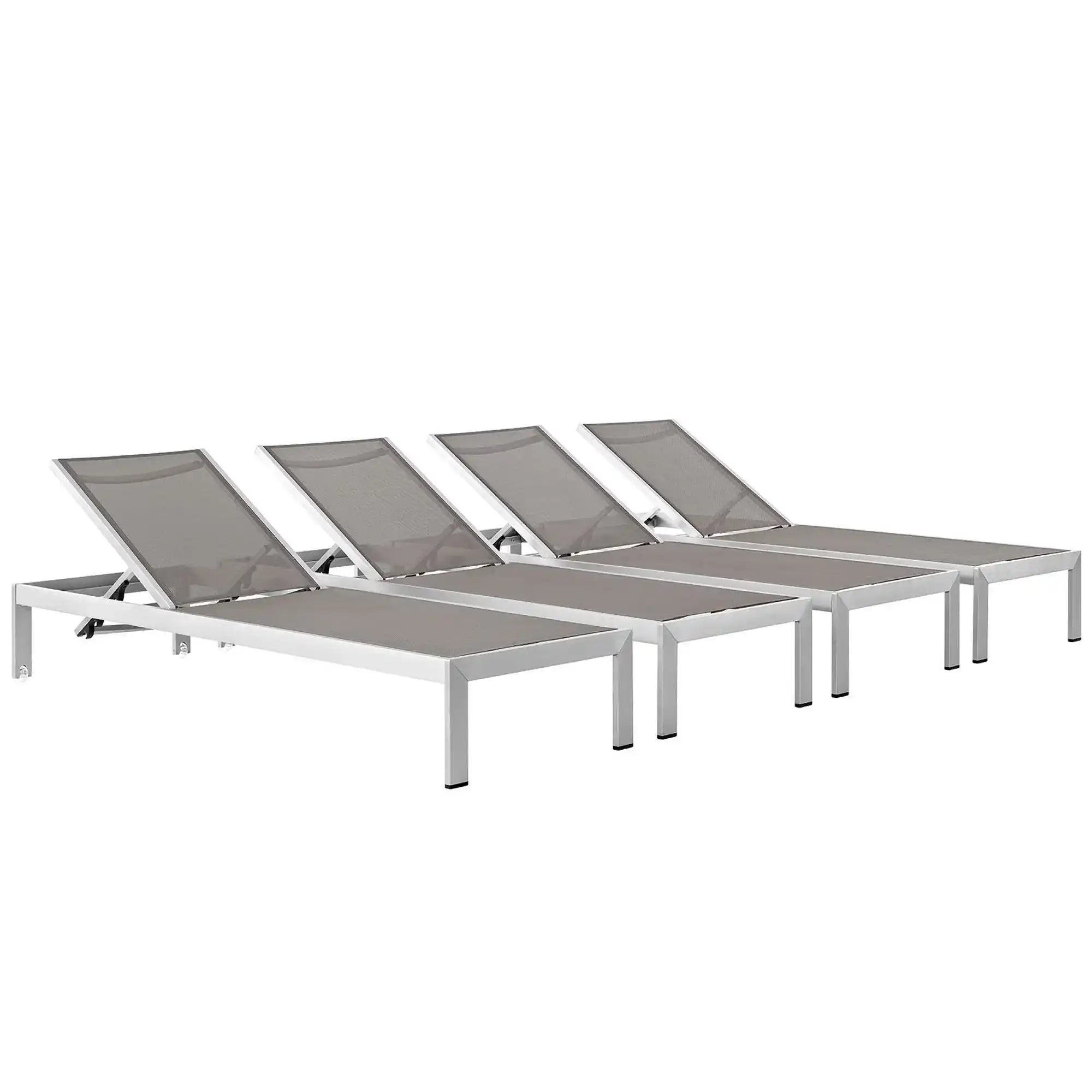Shore Outdoor Patio Aluminum Chaise Set of 4 by Modway - Best Buy Furniture
