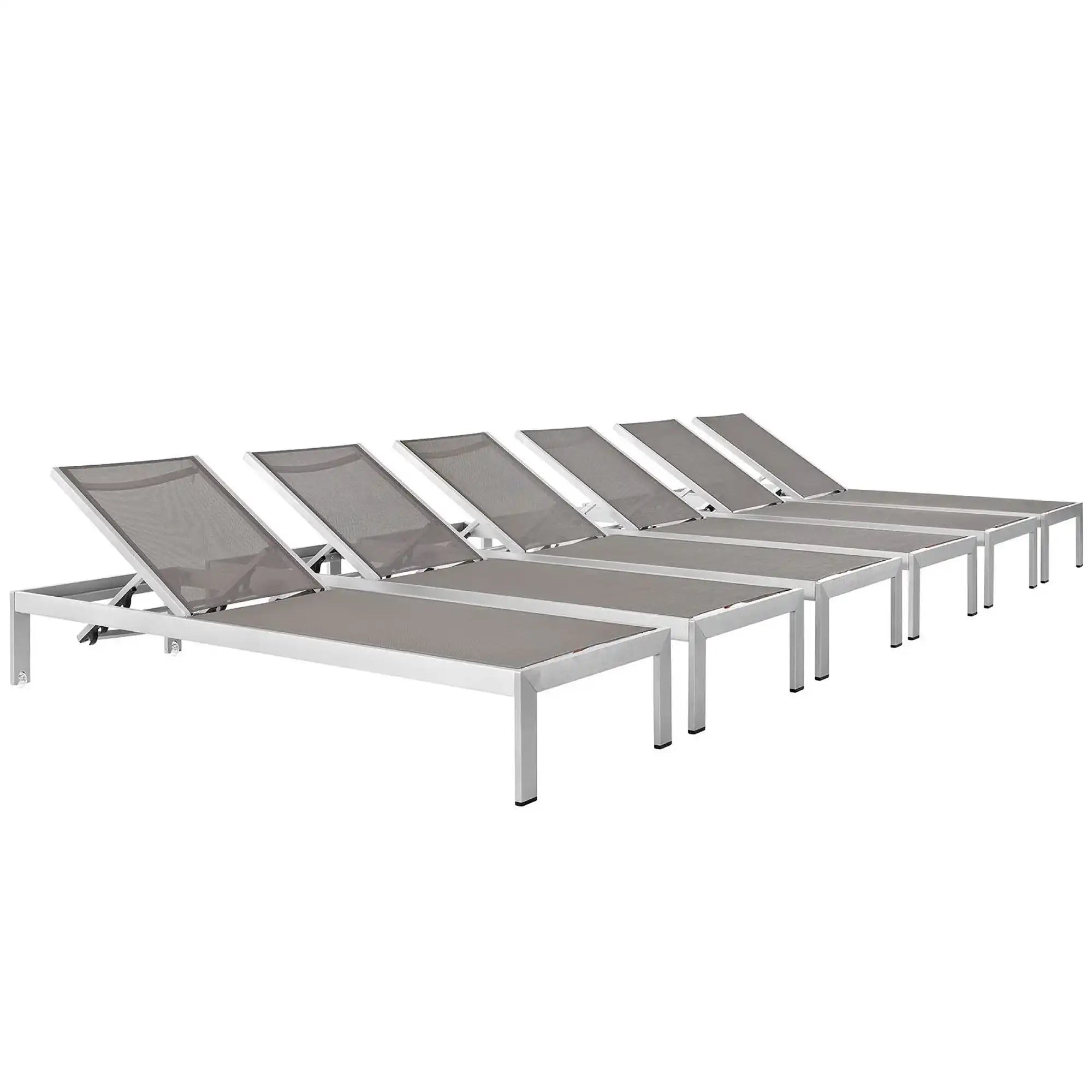 Shore Outdoor Patio Aluminum Chaise Set of 6 by Modway - Best Buy Furniture
