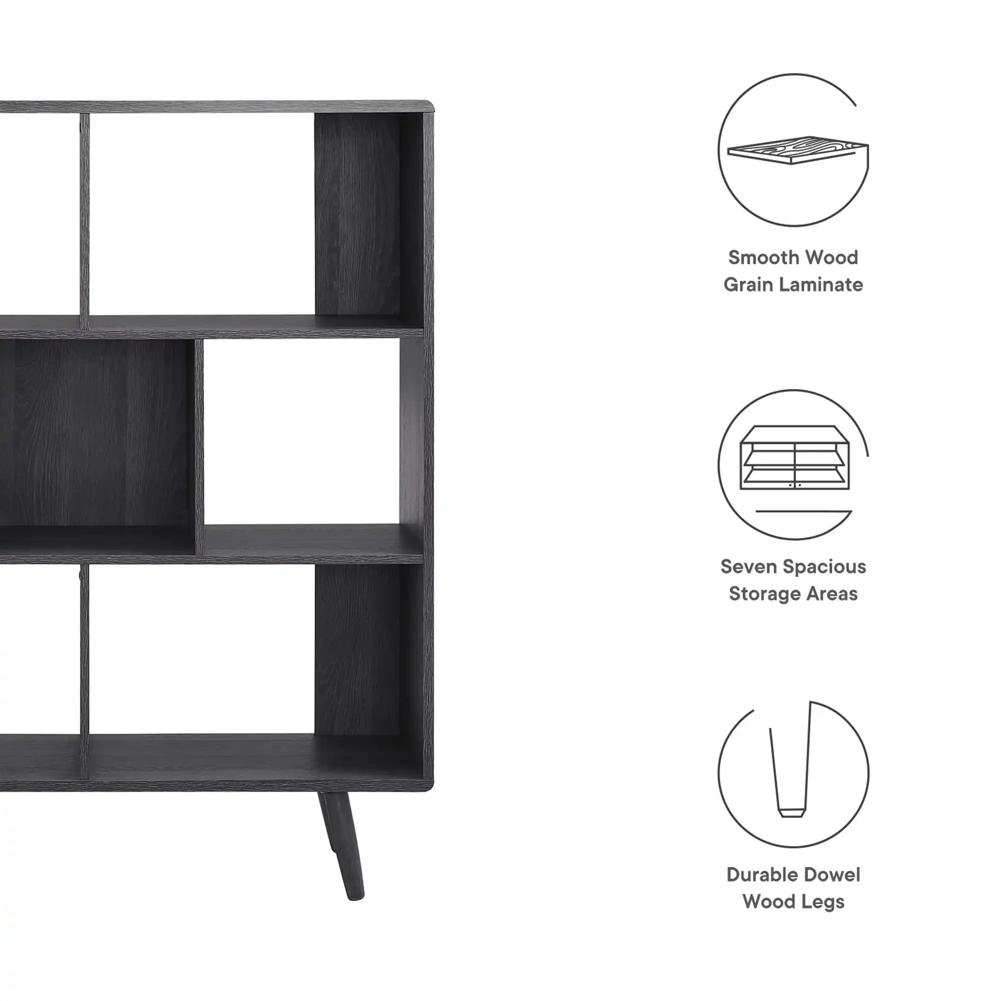 Transmit 7 Shelf Wood Grain Bookcase by Modway - Best Buy Furniture