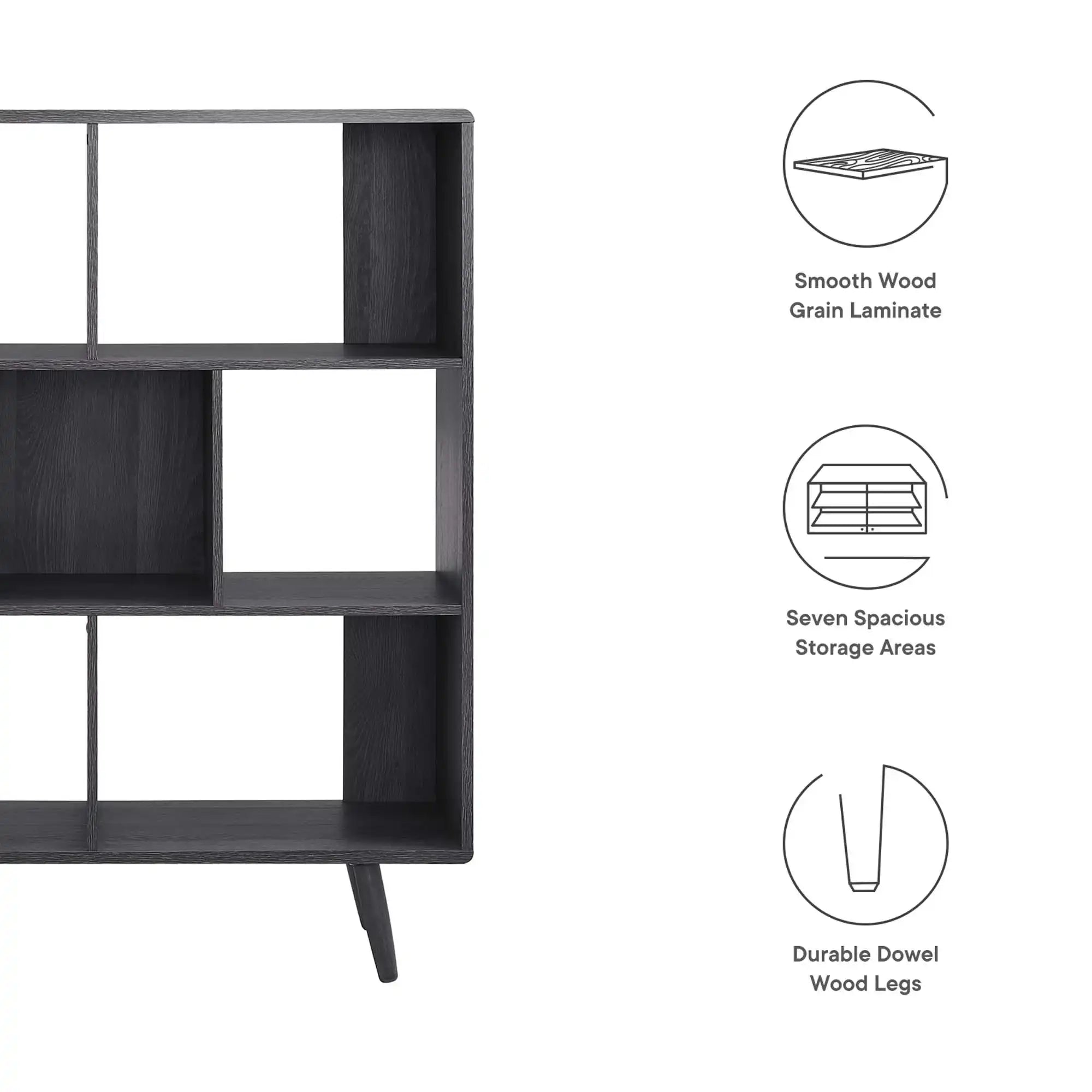 Transmit 7 Shelf Wood Grain Bookcase by Modway - Best Buy Furniture
