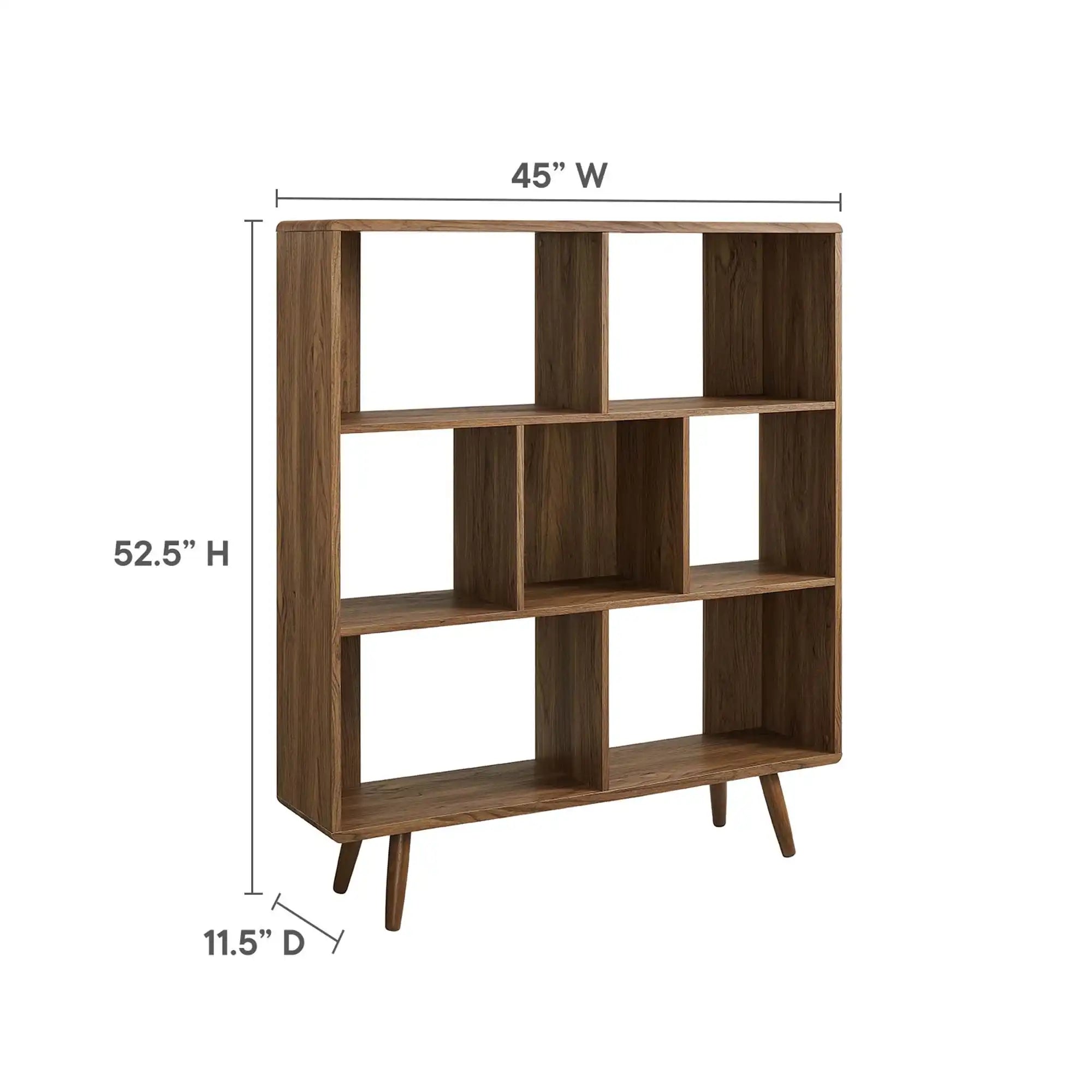 Transmit 7 Shelf Wood Grain Bookcase by Modway - Best Buy Furniture