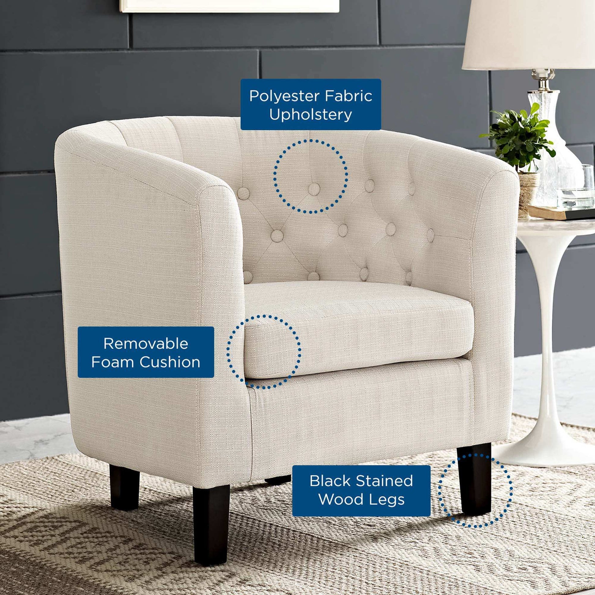 Prospect Upholstered Fabric Armchair by Modway - Best Buy Furniture