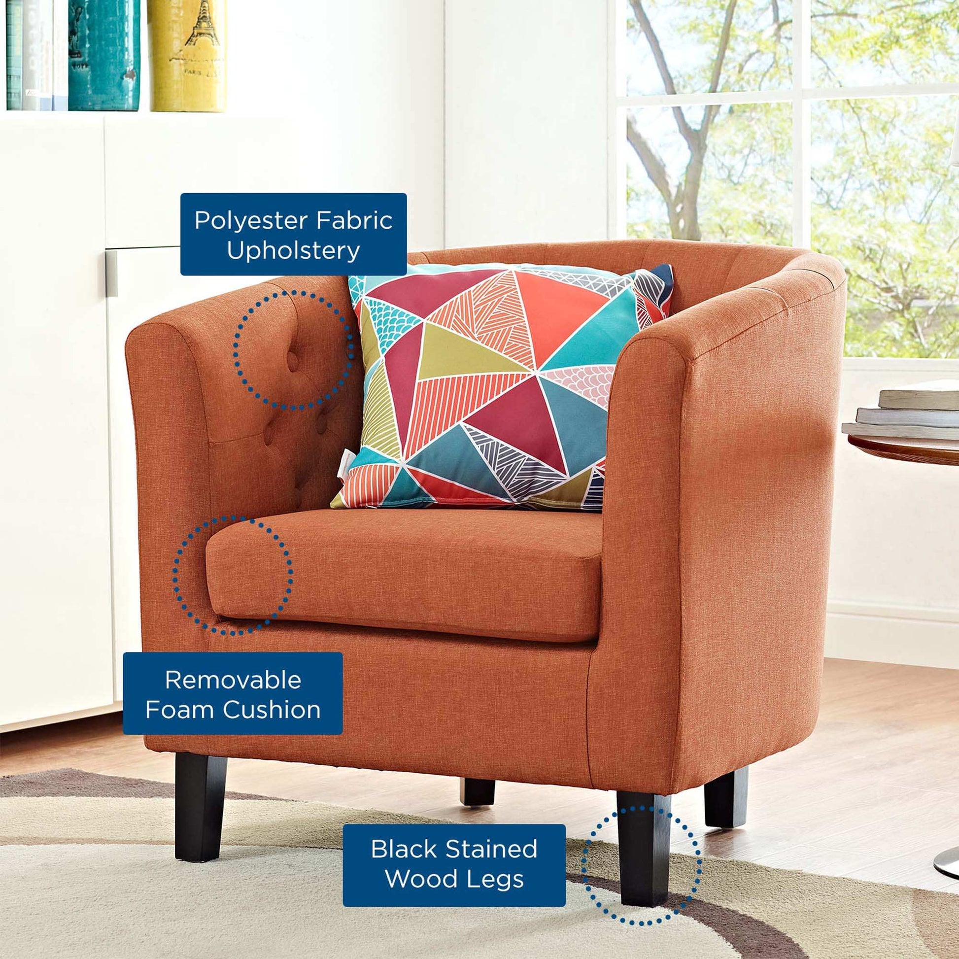 Prospect Upholstered Fabric Armchair by Modway - Best Buy Furniture