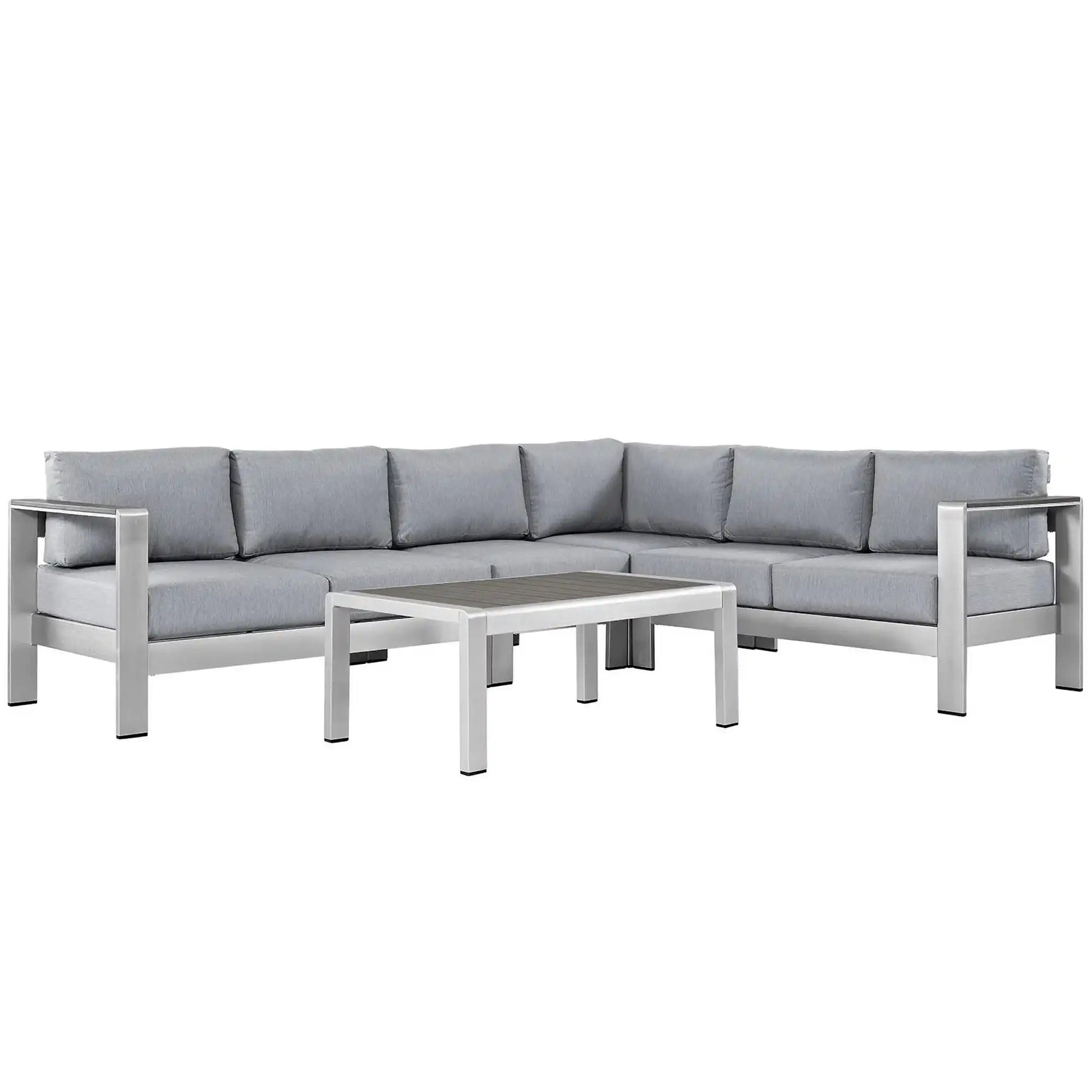 Shore 5 Piece Outdoor Patio Aluminum Sectional Sofa Set by Modway - Best Buy Furniture