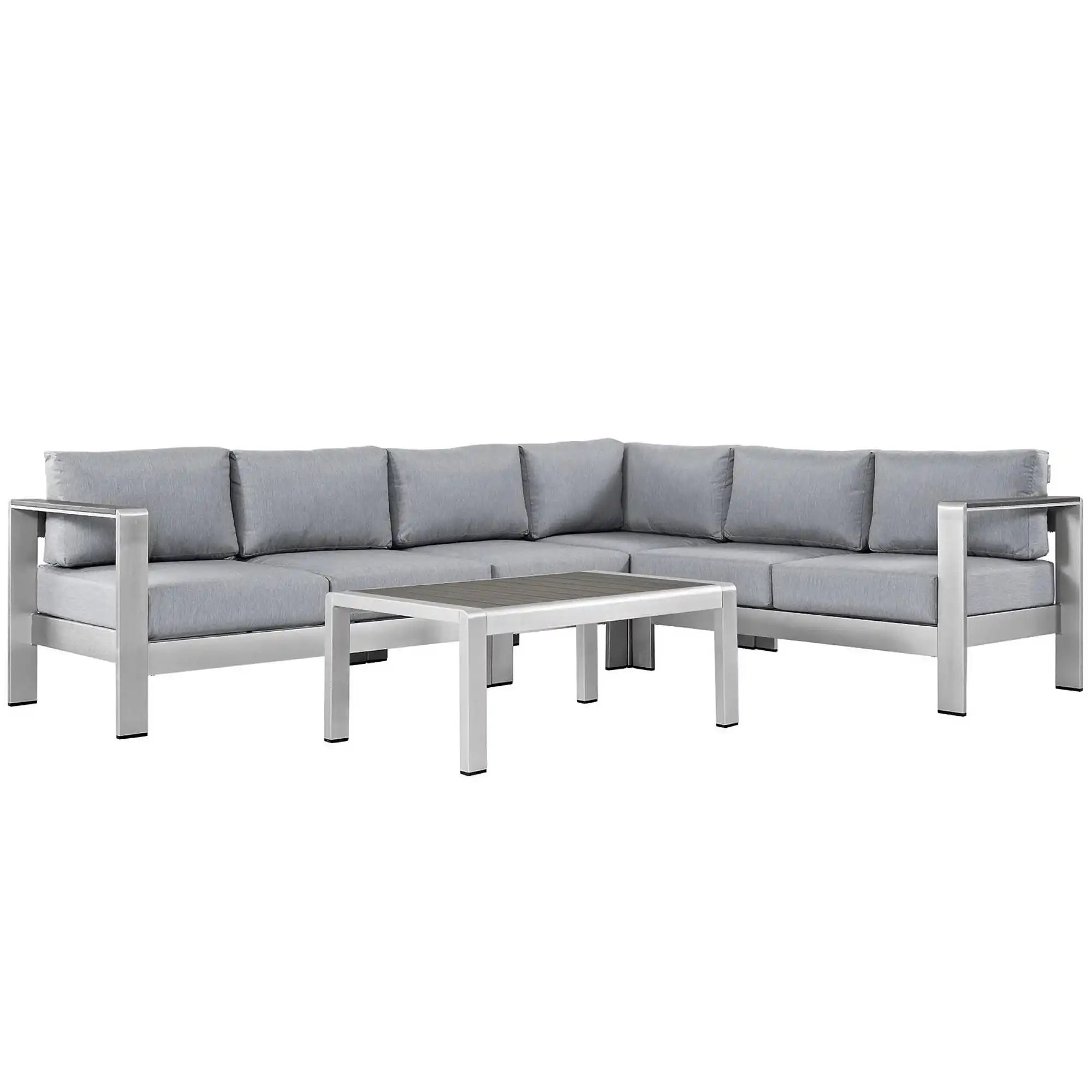 Shore 5 Piece Outdoor Patio Aluminum Sectional Sofa Set by Modway - Best Buy Furniture