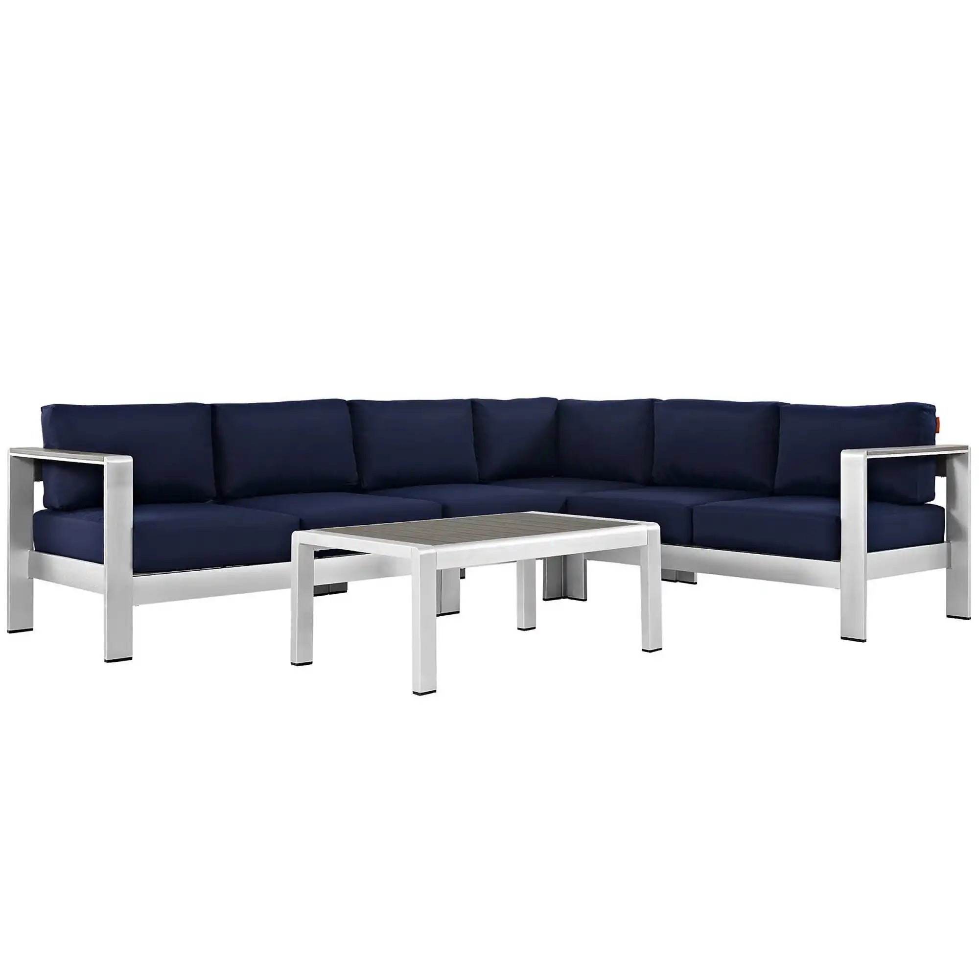 Shore 5 Piece Outdoor Patio Aluminum Sectional Sofa Set by Modway - Best Buy Furniture