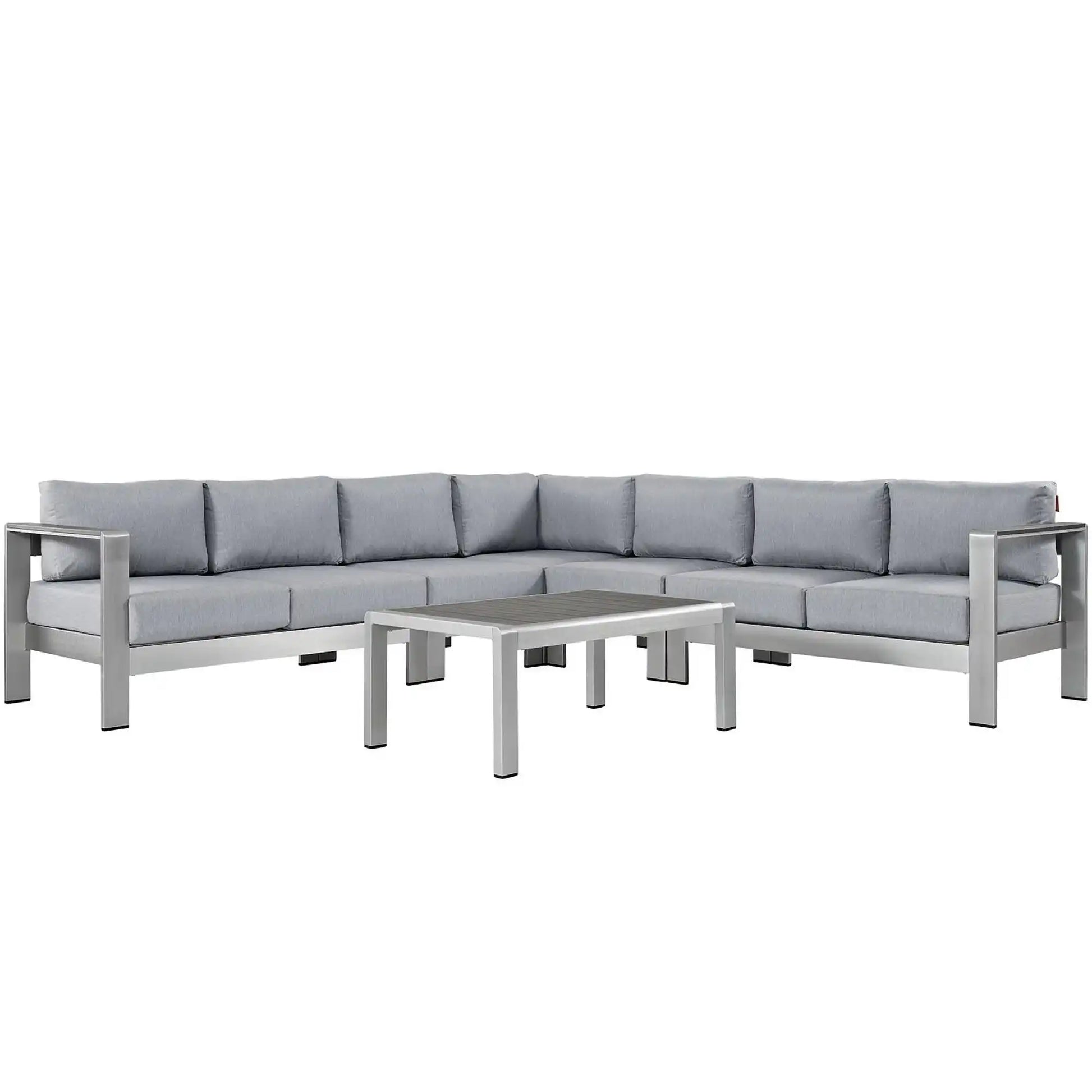 Shore 6 Piece Outdoor Patio Aluminum Sectional Sofa Set by Modway - Best Buy Furniture