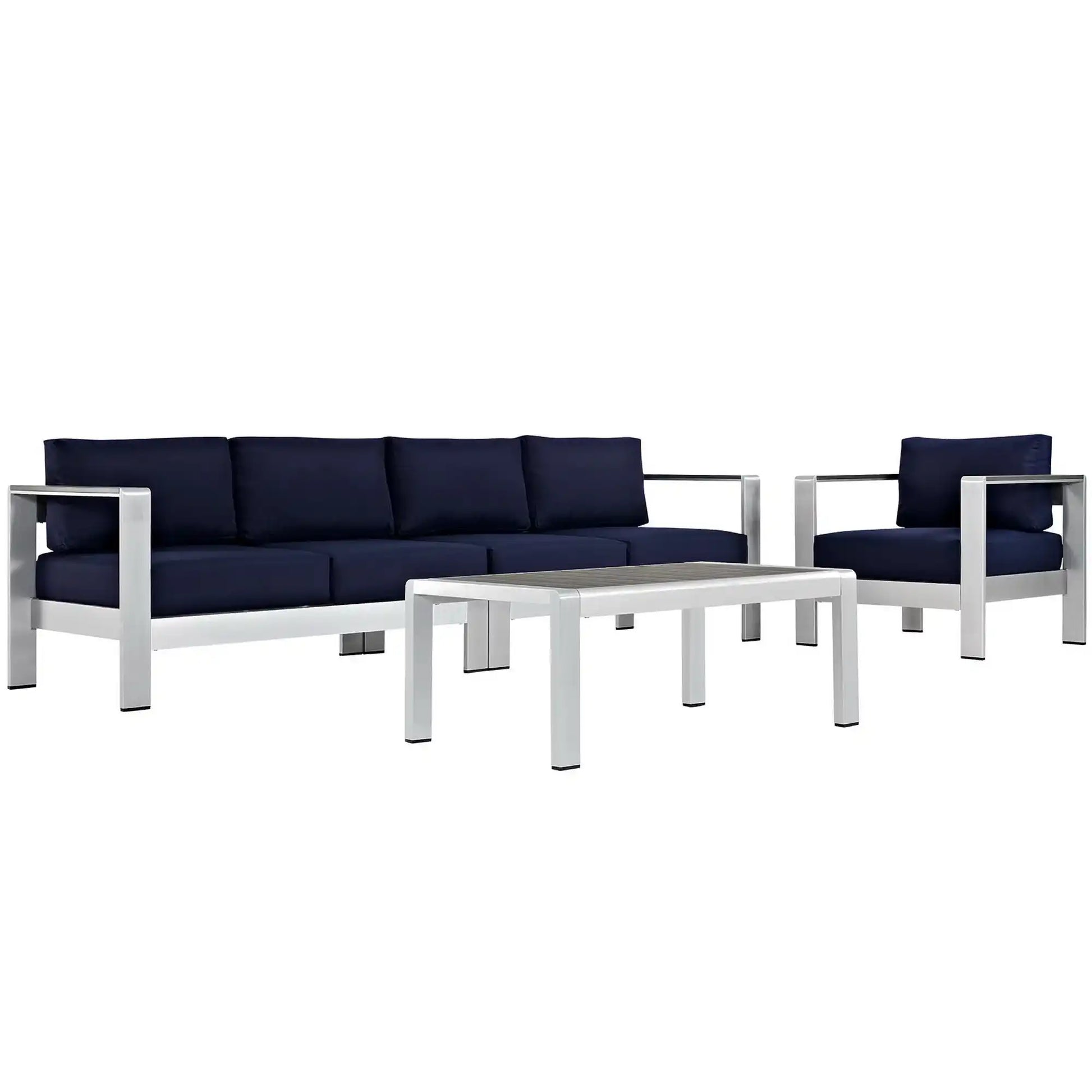 Shore 4 Piece Outdoor Patio Aluminum Sectional Sofa Set by Modway - Best Buy Furniture