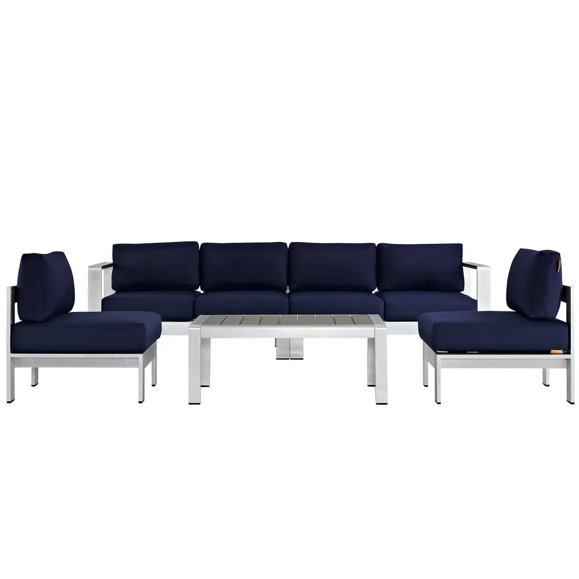 Shore 5 Piece Outdoor Patio Aluminum Sectional Sofa Set by Modway - Best Buy Furniture