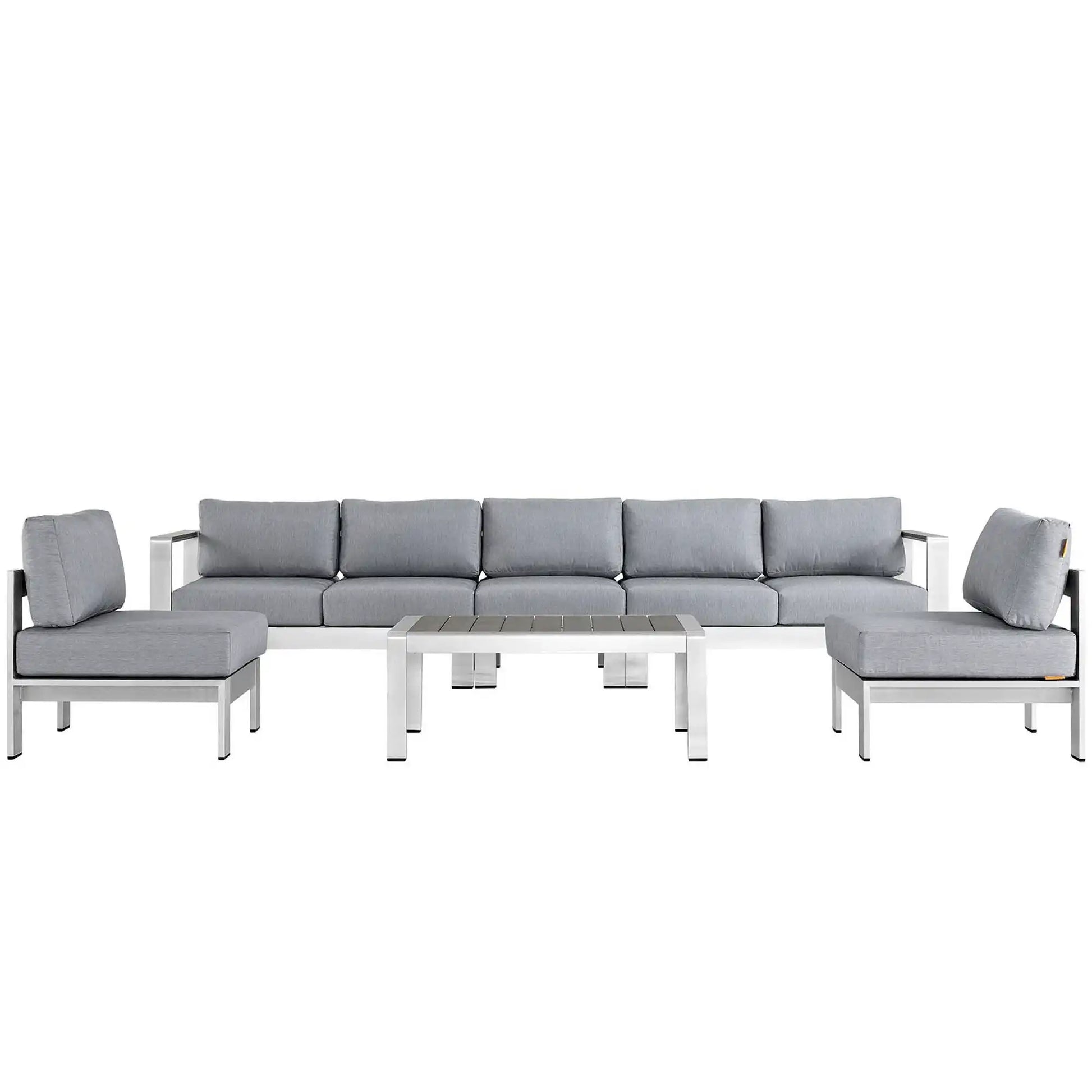 Shore 6 Piece Outdoor Patio Aluminum Sectional Sofa Set by Modway - Best Buy Furniture