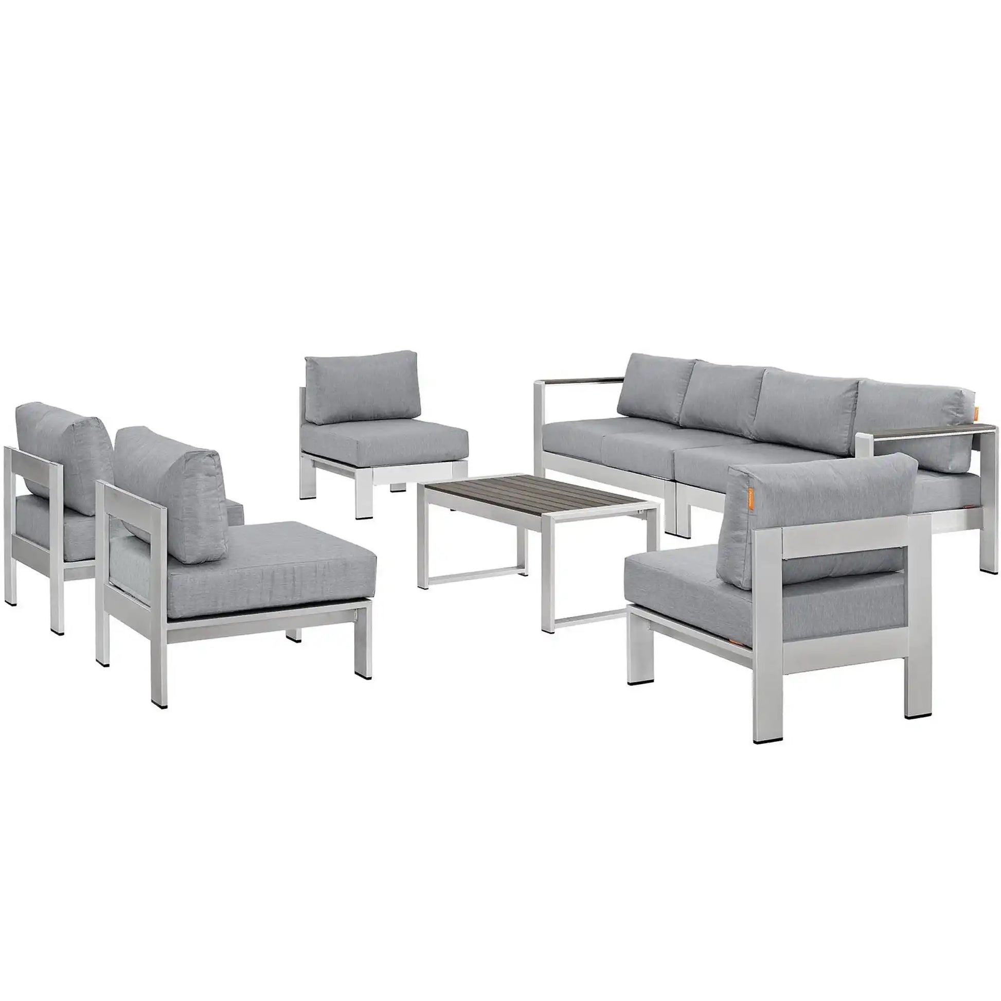 Shore 7 Piece Outdoor Patio Sectional Sofa Set by Modway - Best Buy Furniture