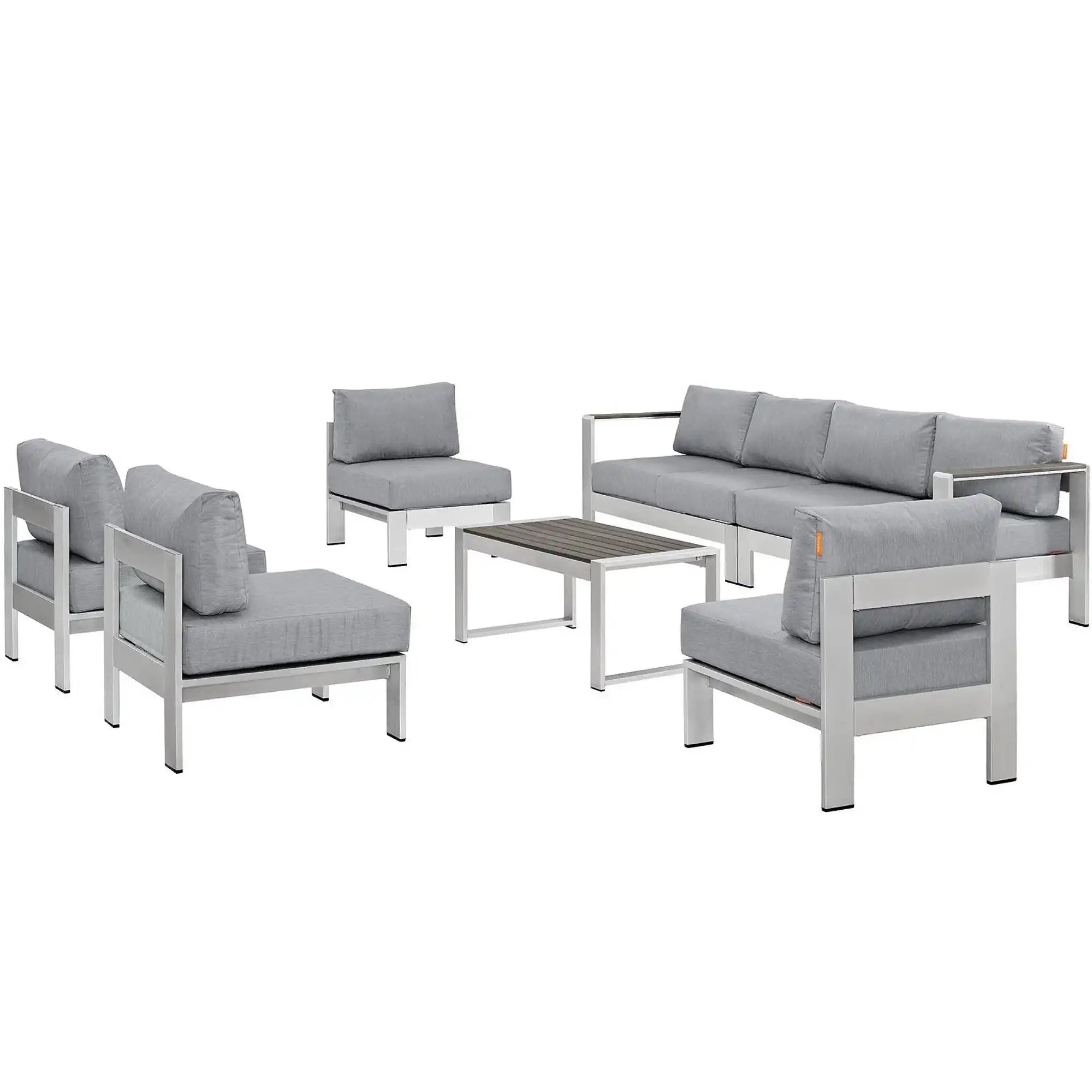 Shore 7 Piece Outdoor Patio Sectional Sofa Set by Modway - Best Buy Furniture