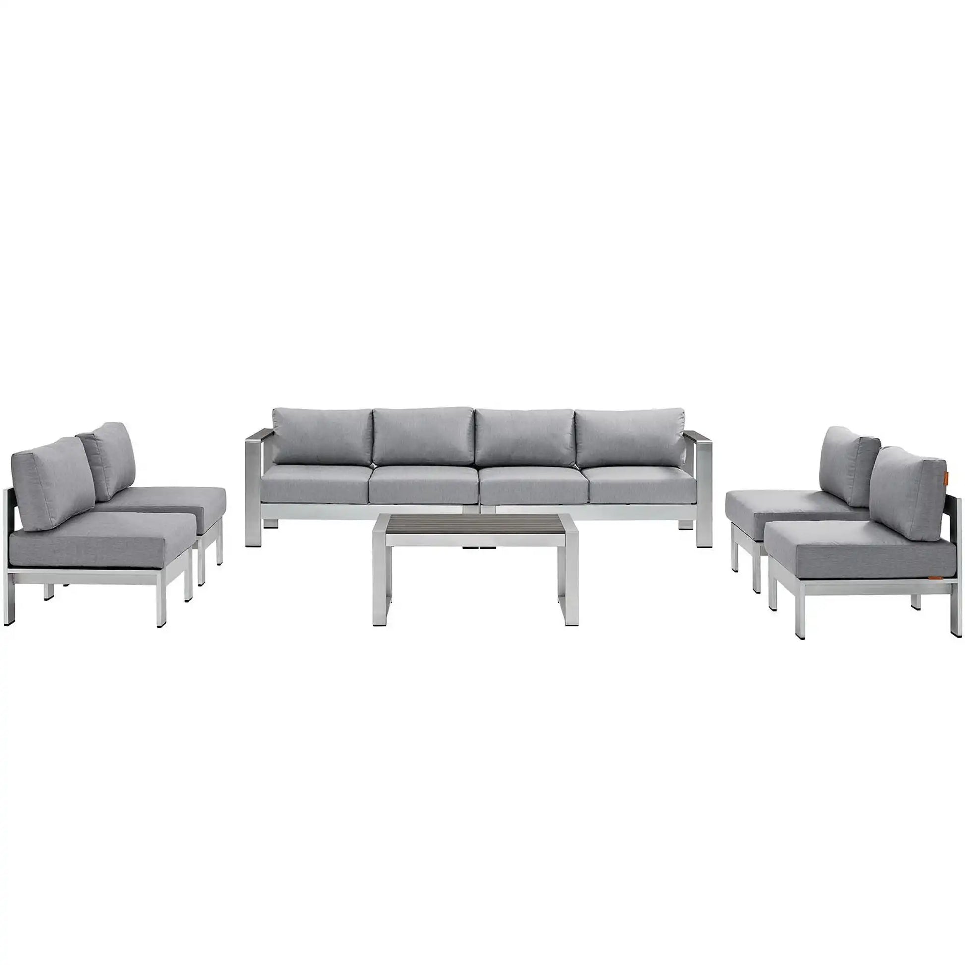 Shore 7 Piece Outdoor Patio Sectional Sofa Set by Modway - Best Buy Furniture