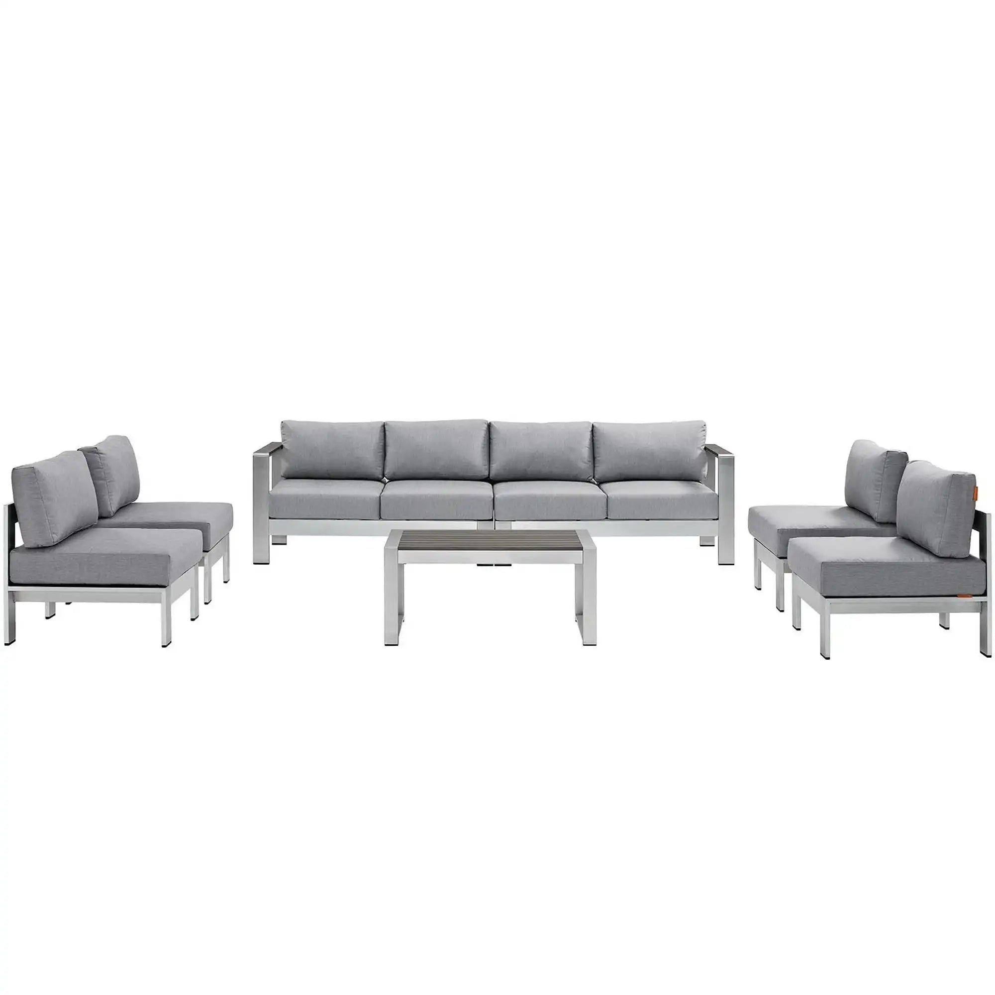 Shore 7 Piece Outdoor Patio Sectional Sofa Set by Modway - Best Buy Furniture