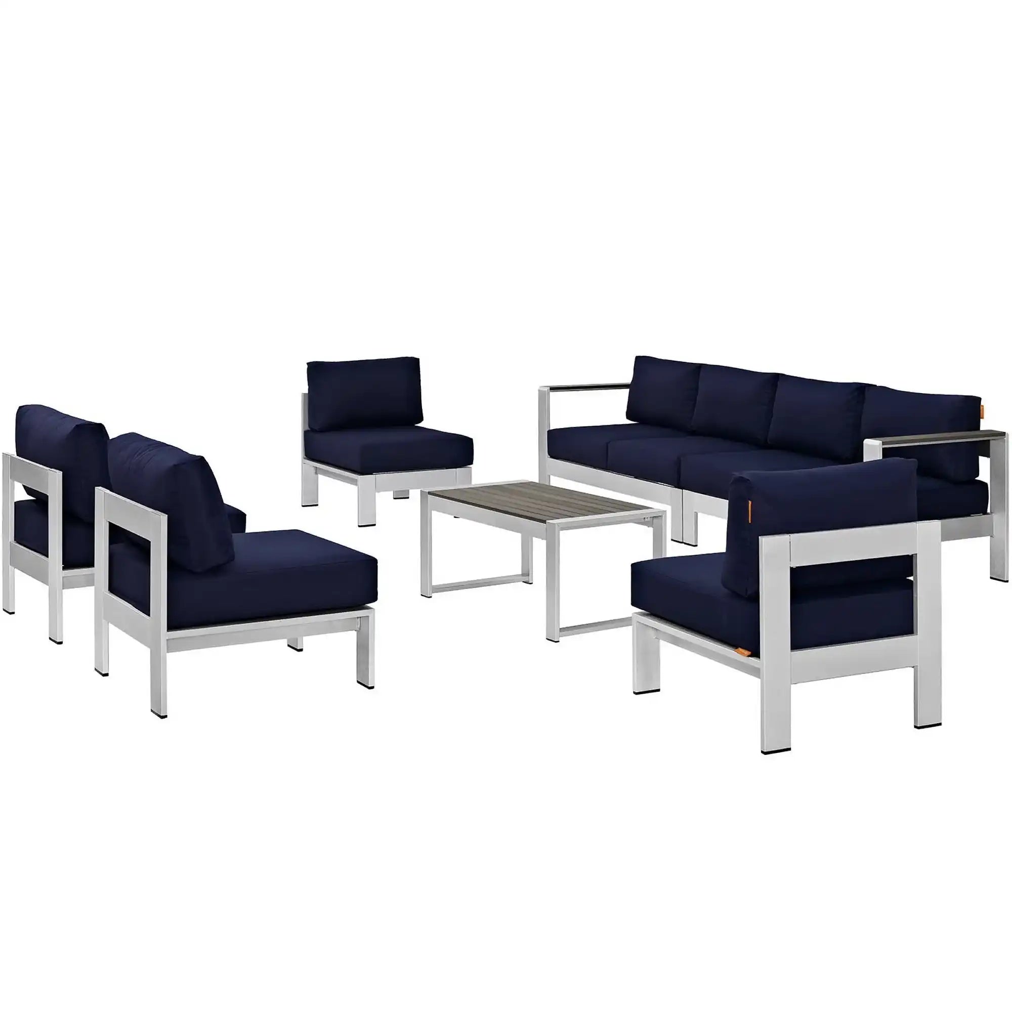 Shore 7 Piece Outdoor Patio Sectional Sofa Set by Modway - Best Buy Furniture
