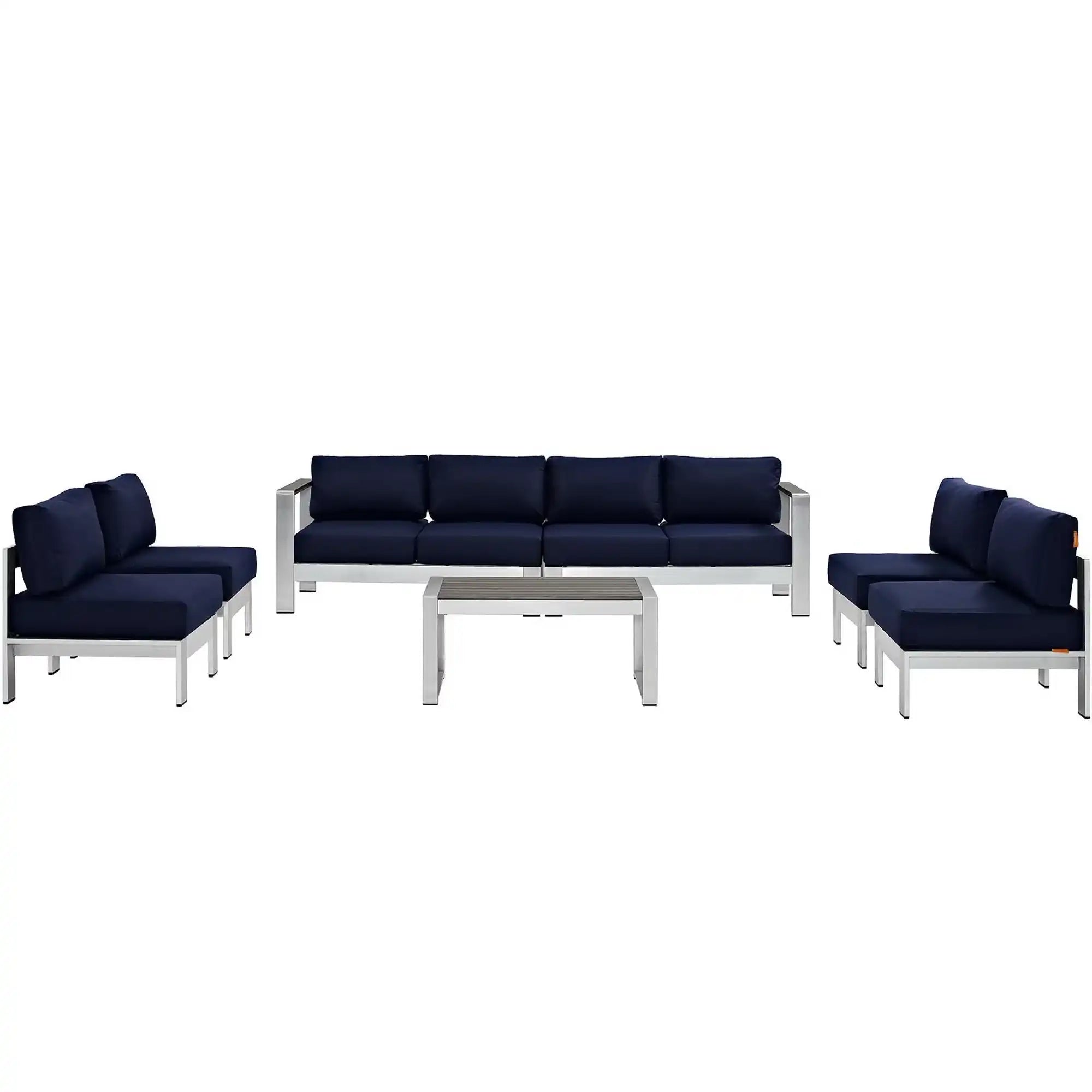 Shore 7 Piece Outdoor Patio Sectional Sofa Set by Modway - Best Buy Furniture