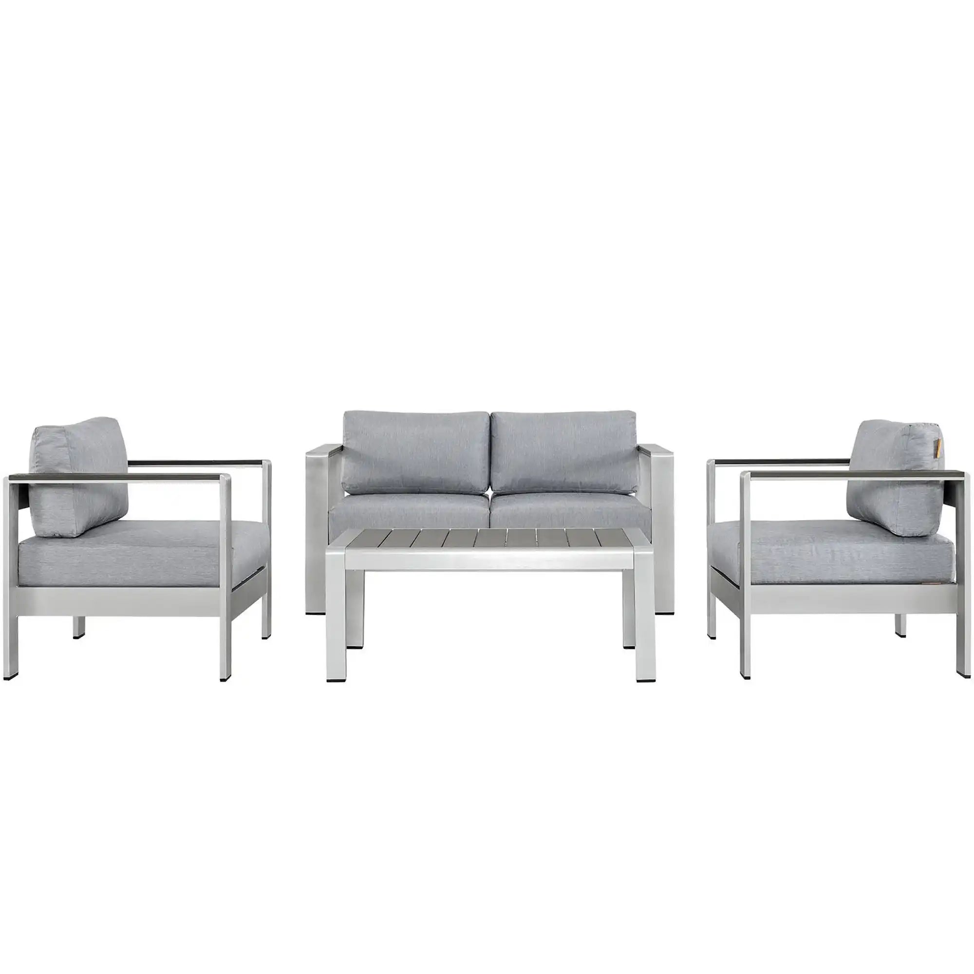 Shore 4 Piece Outdoor Patio Aluminum Sectional Sofa Set by Modway - Best Buy Furniture
