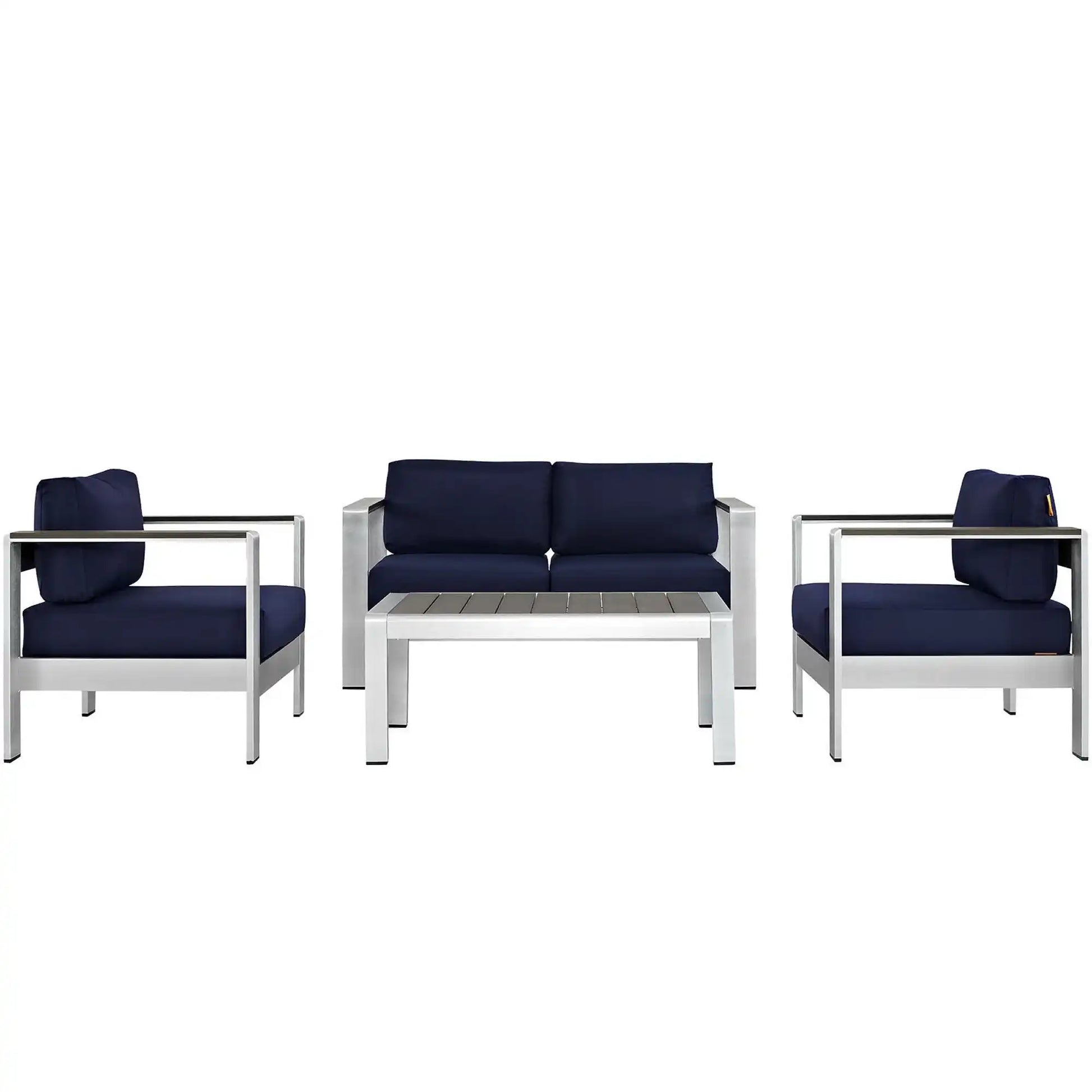 Shore 4 Piece Outdoor Patio Aluminum Sectional Sofa Set by Modway - Best Buy Furniture