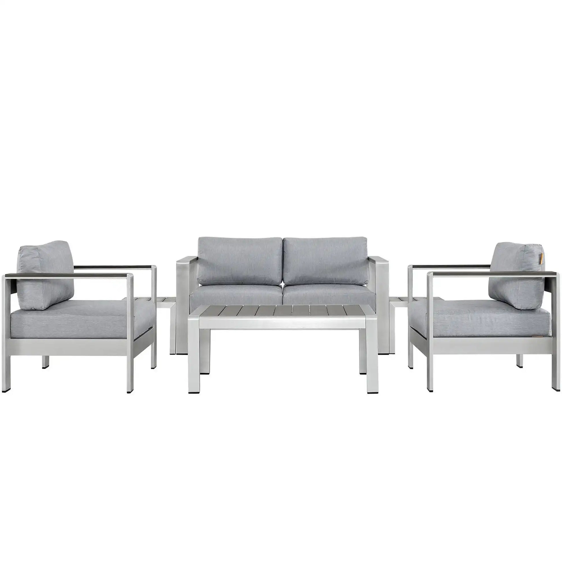 Shore 6 Piece Outdoor Patio Aluminum Sectional Sofa Set by Modway - Best Buy Furniture