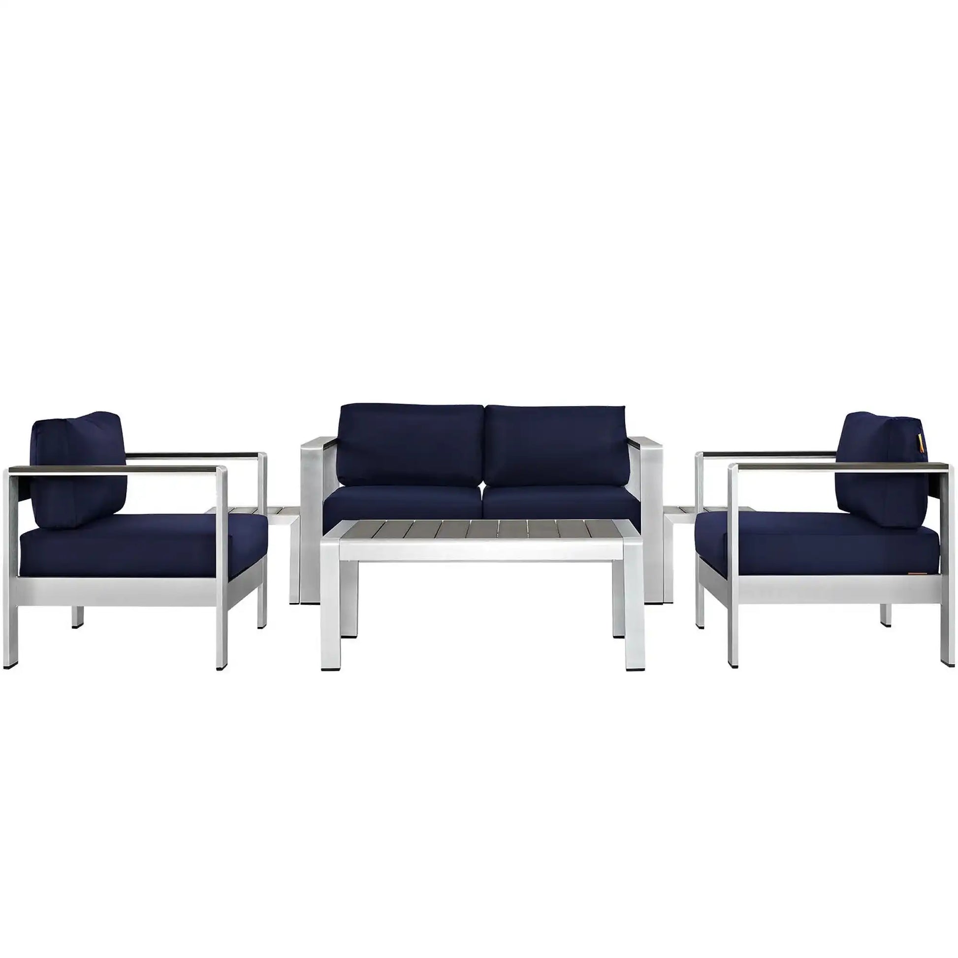 Shore 6 Piece Outdoor Patio Aluminum Sectional Sofa Set by Modway - Best Buy Furniture
