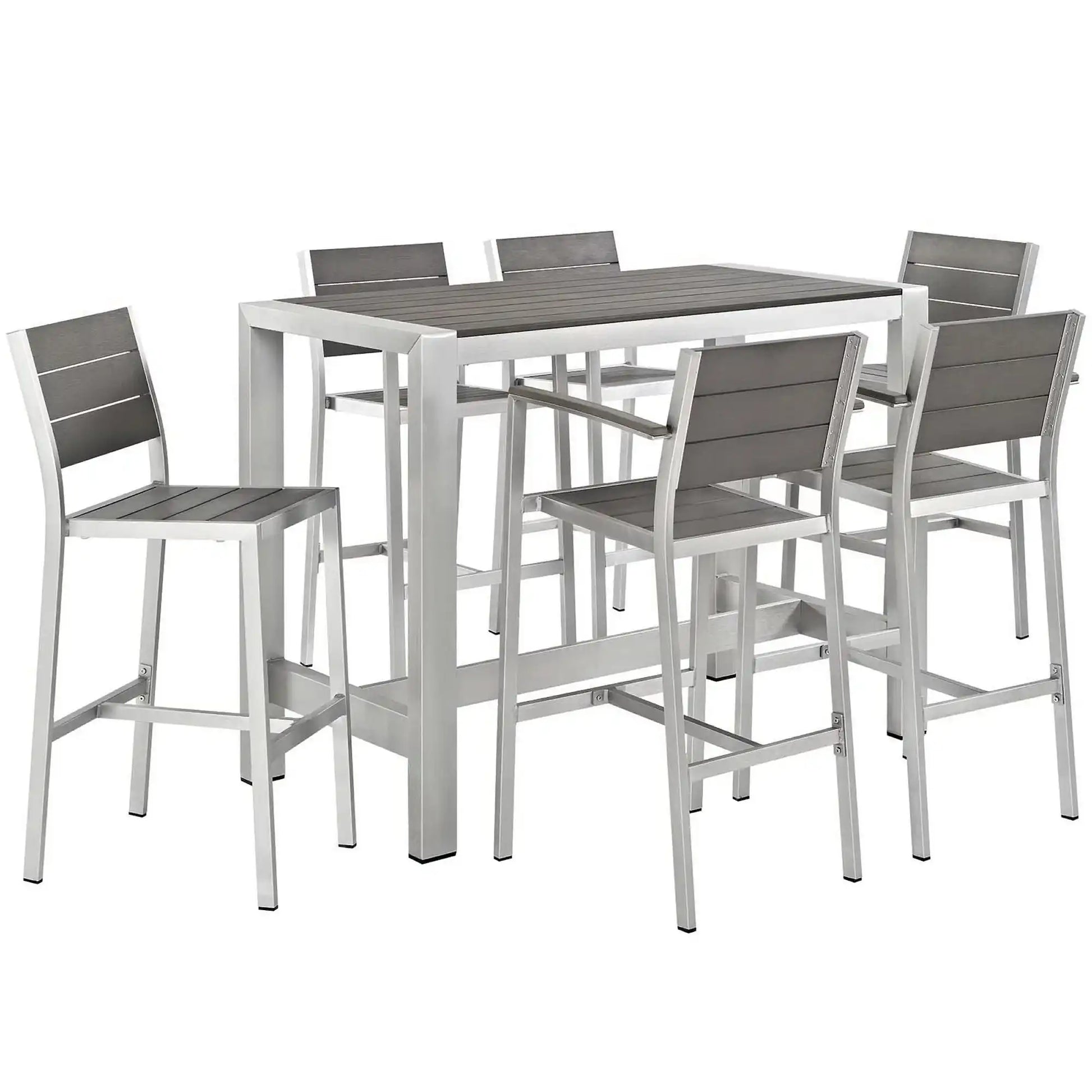 Shore 7 Piece Outdoor Patio Aluminum Dining Set by Modway - Best Buy Furniture